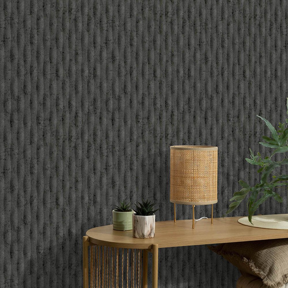 Erismann Vliestapete Wellen Beton Schwarz 10523-15 Guido Maria Kretschmer