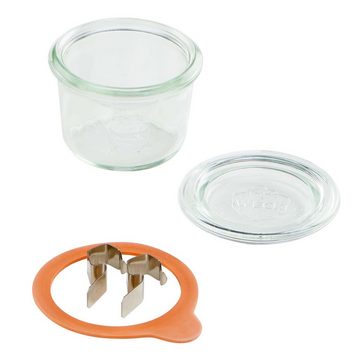 BUTLERS Einmachglas WECK Mini-Einmachglas 80ml, Glas, Klammer: Edelstahl, Ring: Gummi