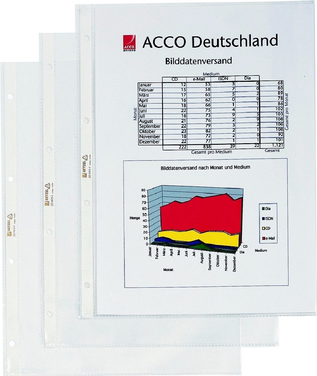 HETZEL Prospekthülle Prospekthüllen A4 60my PP geprägt VE=50 Stück