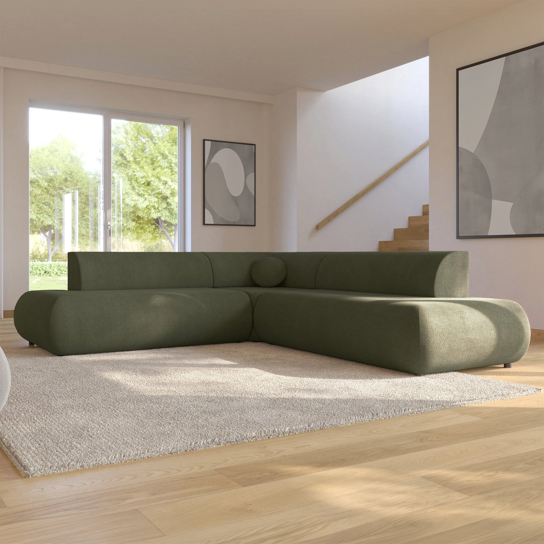 Selsey Ecksofa ARMONE, Ecksofa Armone, Schlaffunktion DL, links, Olivgrün