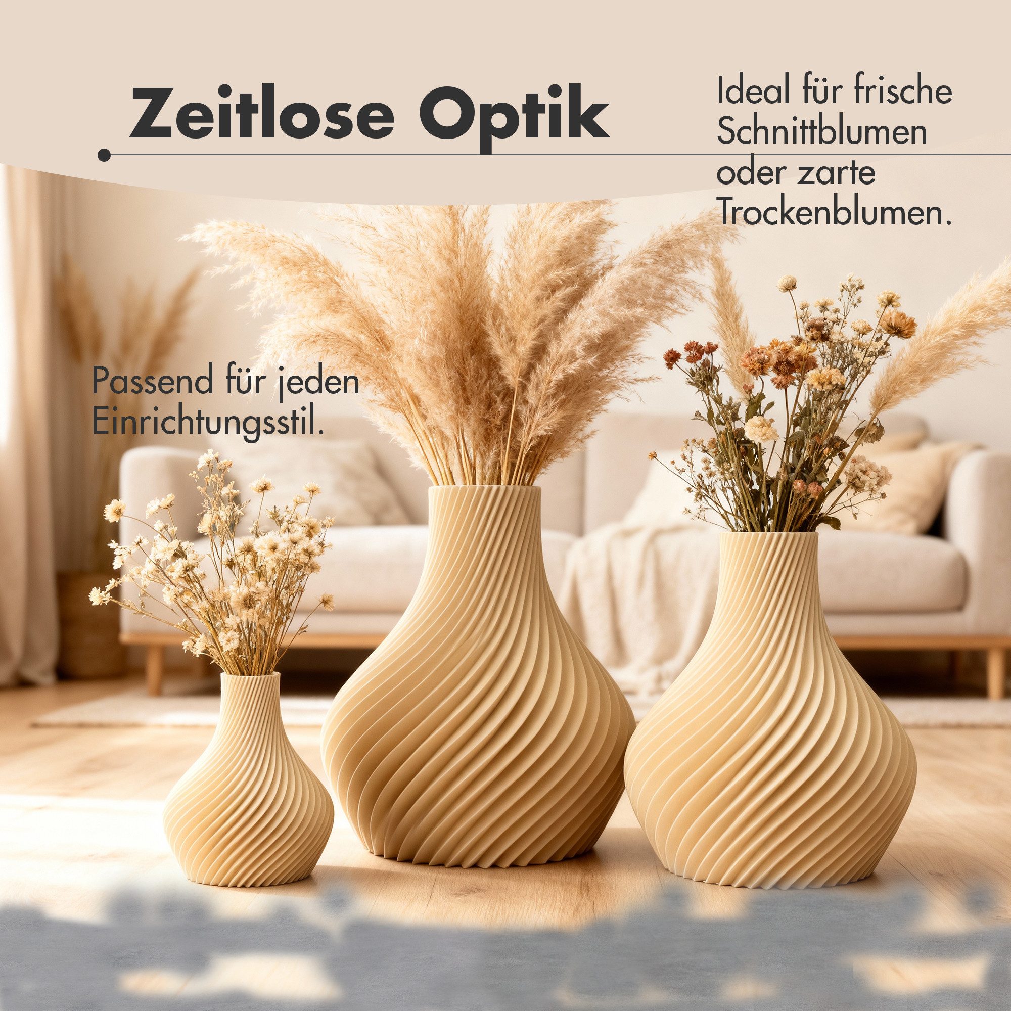 natumo Tischvase Vase Bulba Beige 12 cm – Bild 5 von 5