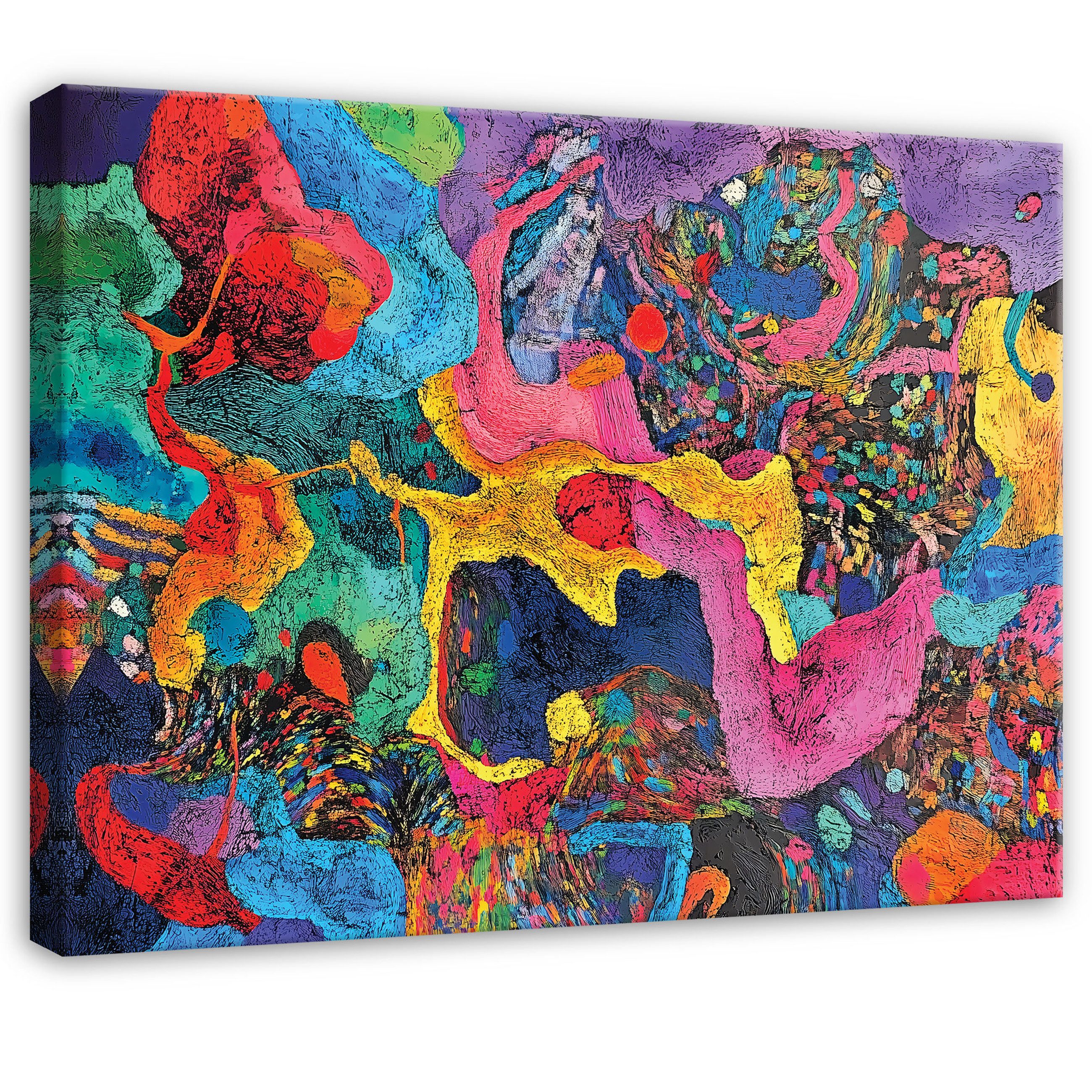Wallarena Leinwandbild Abstrakt Bunt Kunst Modern Wandbilder Wand Deko XXL günstig online kaufen