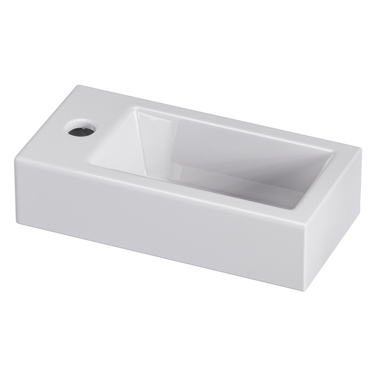 Yorbay Waschbecken Wandmotage Aufsatzbecken aus Keramik, klein mit Hahnloch günstig online kaufen