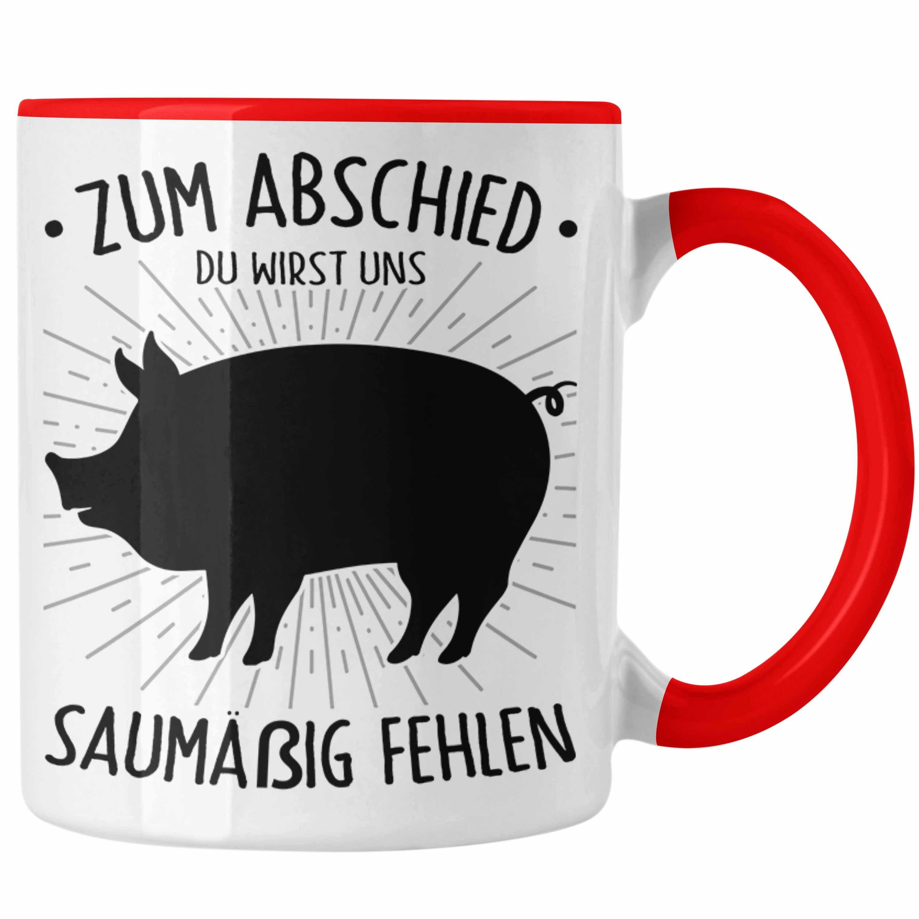 Trendation Tasse Zum Fehlen Geschenk Saumäßig Jobw Abschied Tasse Abschied Rot Wirst Uns Du