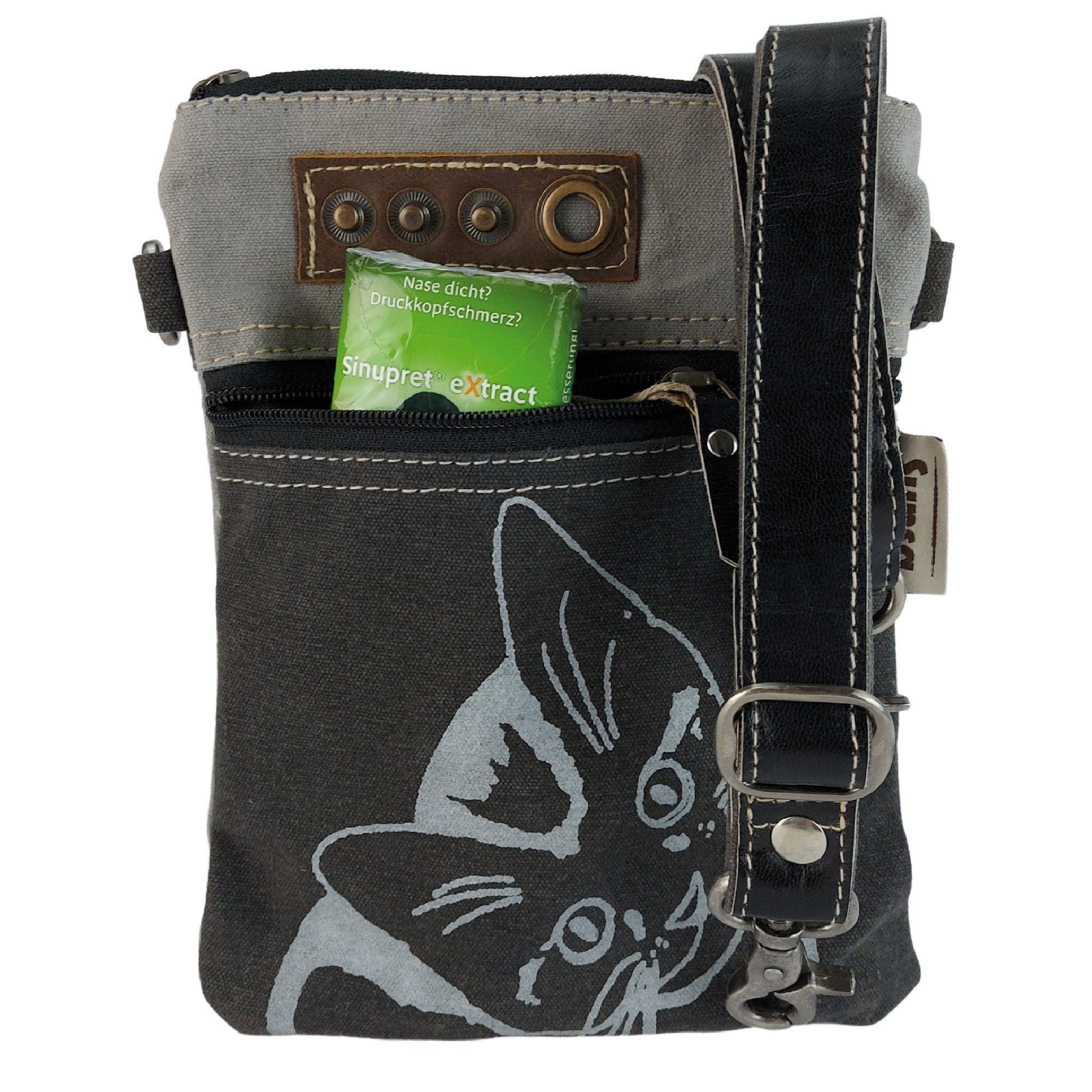 Sunsa Umhängetasche Crossbody Tasche mit Katzen Motiv Umhängetasche Tasche aus Canvas, Katzen Motiv