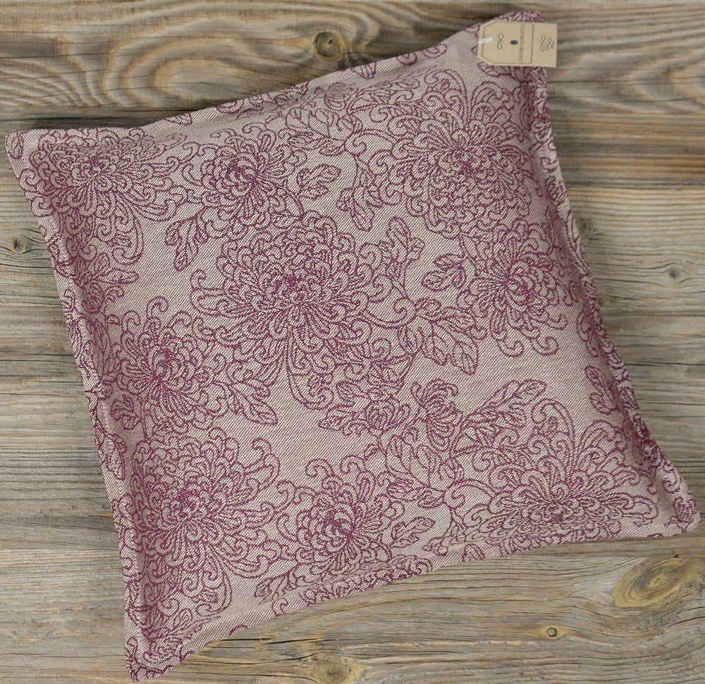 Kissenbezüge Kissen-Bezug 40x40 cm Vintage Blumen rot beige Baumwolle-Mix, matches21 HOME & HOBBY (1 Stück), Wohnzimmer Kissen-Hülle als Deko-Kissen Zier-Kissen Sofa-Kissen