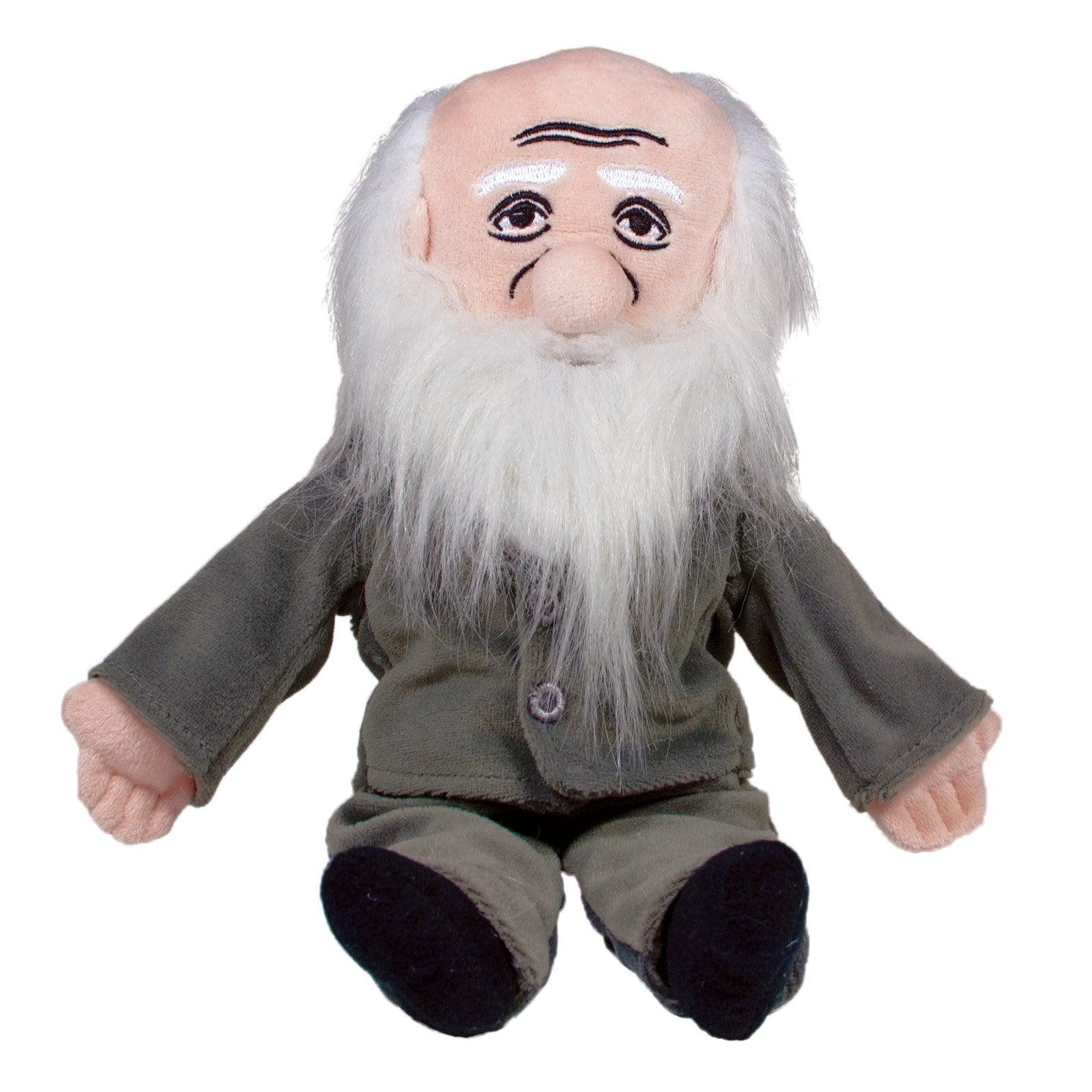 The Unemployed Philosophers Guild Dekofigur Charles Darwin (ca. 28 cm, 1 St., kuschelig, Naturwissenschaftler, Dekopuppe), mit biografisches Schild mit Daten, Auftritten & persönlichem Zitat