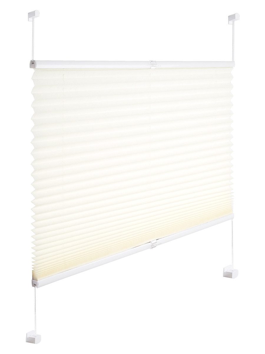 Woltu Plissee, Rolle mit Klemmfix in Crushed Optik creme günstig online kaufen