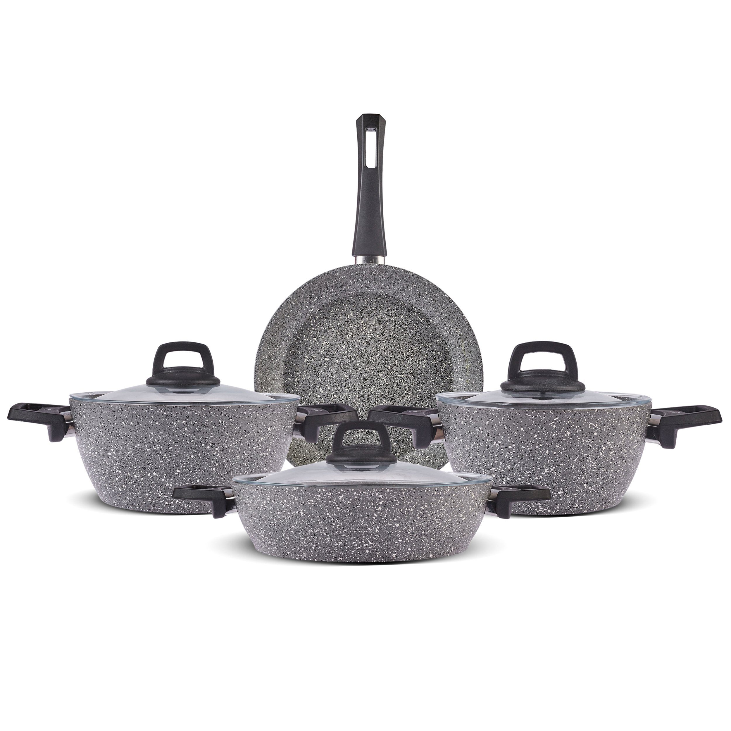 Karaca Topf-Set Gris BioGranit Kochtopf-Set 7- teilig