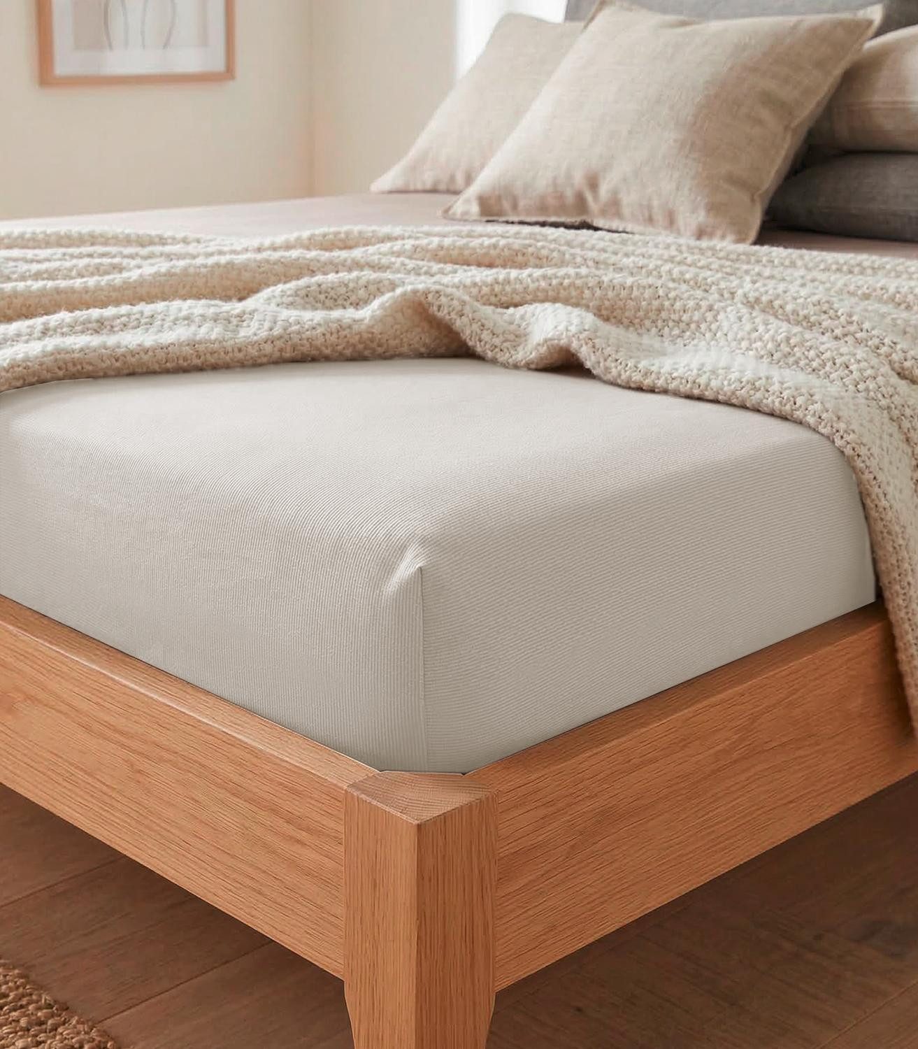 Wülfing Spannbettlaken BOXXY, für Boxspring, Perlmutt uni, 140 x 200 cm, Jersey, (1 Stück), für Boxspringbetten