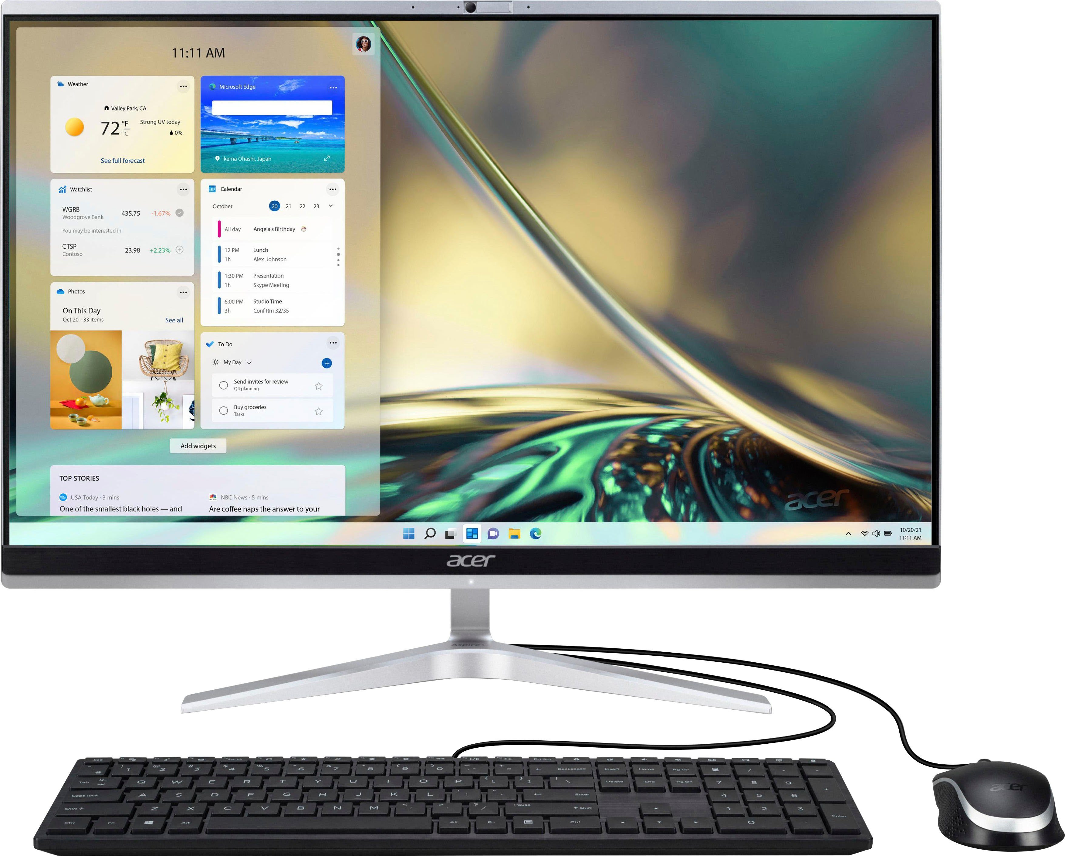 512 i5 Intel® Graphics, 8 Zoll, All-in-One PC GB (23,8 Acer 1135G7, SSD, Aspire C24-1650 GB Iris® RAM, Xe Core Luftkühlung)