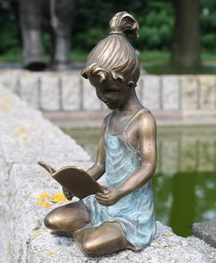 Bronzeskulpturen Skulptur Bronzefigur Mädchen mit Buch Wohndekoration