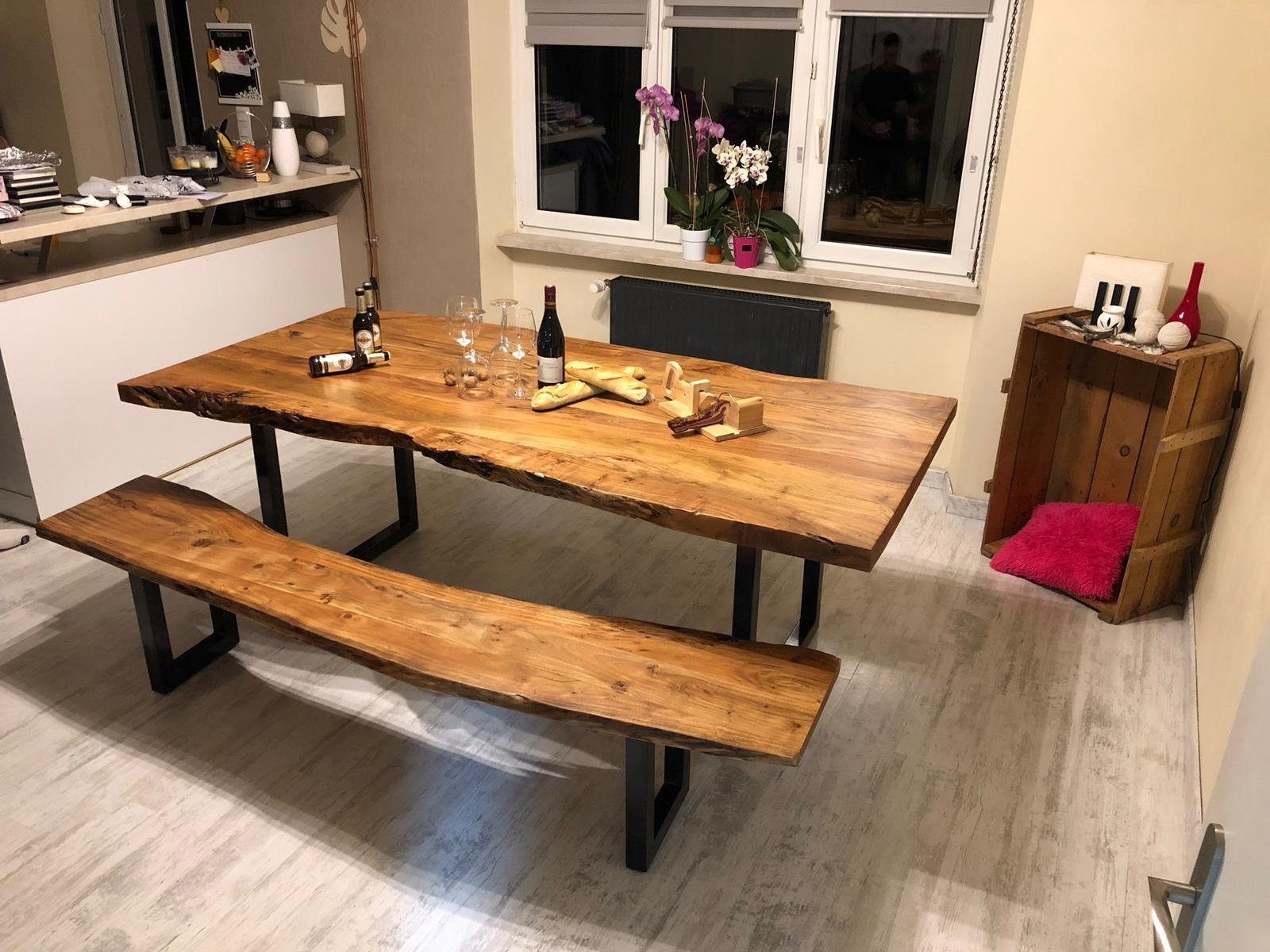 BENEDO MÖBEL Baumkantentisch Akazie, Esstisch Baumkante ODER Sitzbank Unika günstig online kaufen