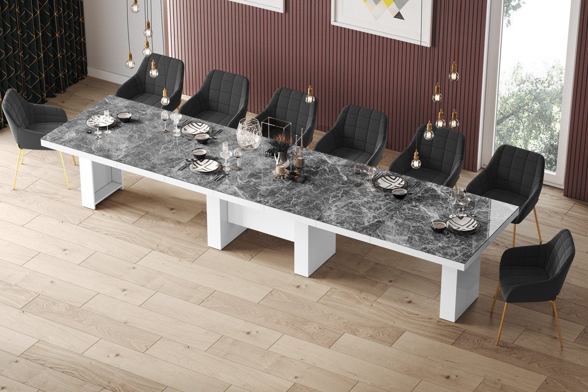 designimpex Esstisch Design HLA-111 Tisch Hochglanz XXL ausziehbar 160 bis 400 cm