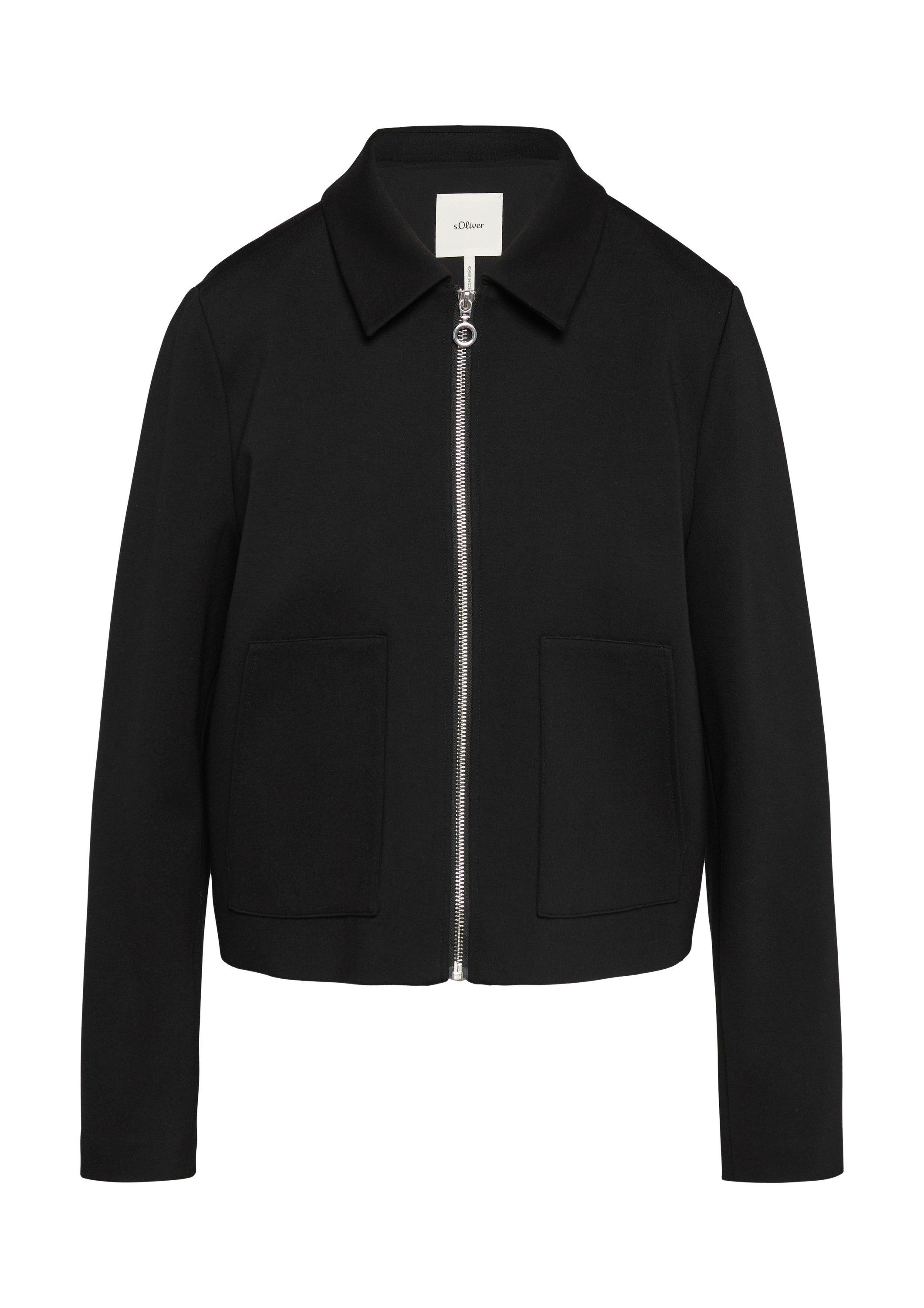 s.Oliver Funktionsjacke Indoor-Jacke Viskosemix-Jacke mit Hemdkragen