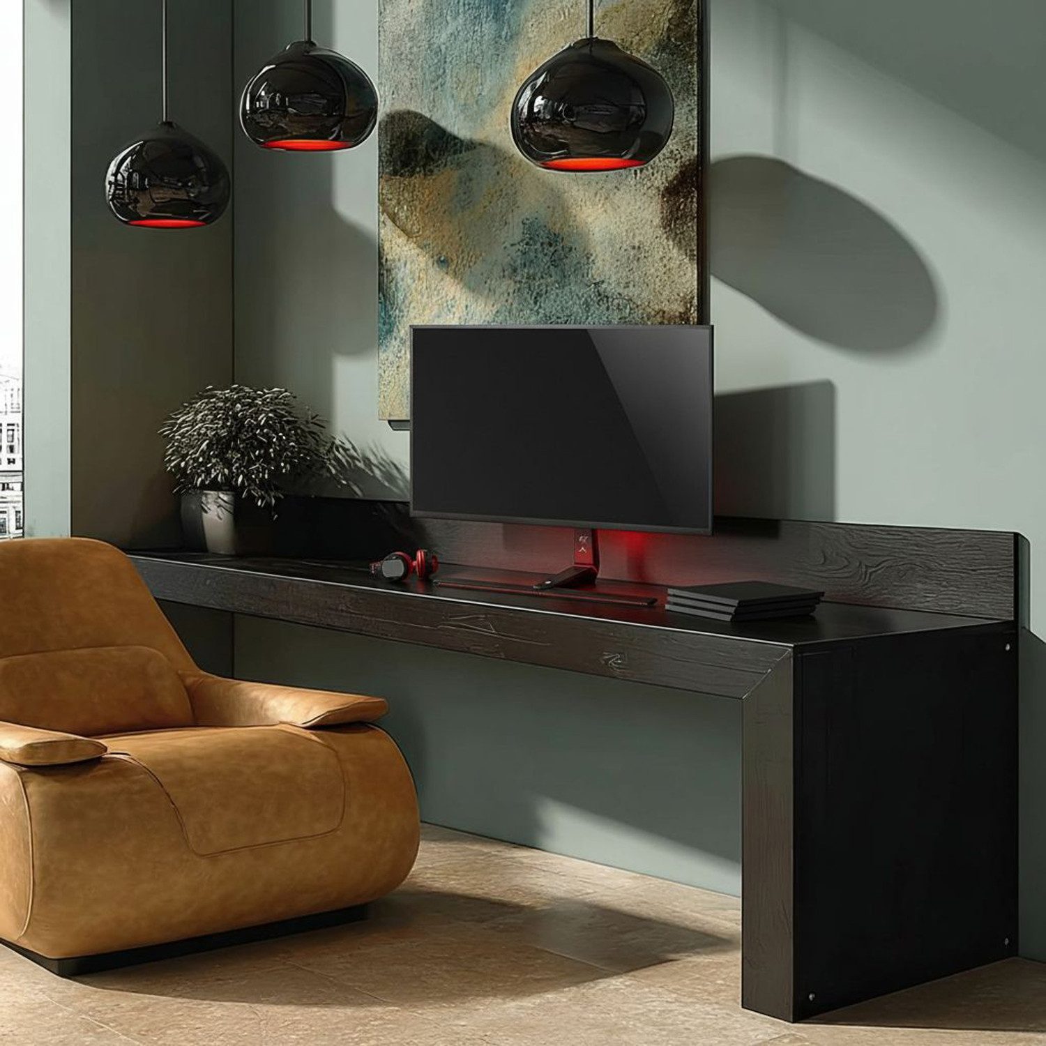 NanoRS Monitorständer RS167, (bis 55,00 Zoll, mit RGB-Beleuchtung; höhenverstellbar - schwenkbar - neigbar)