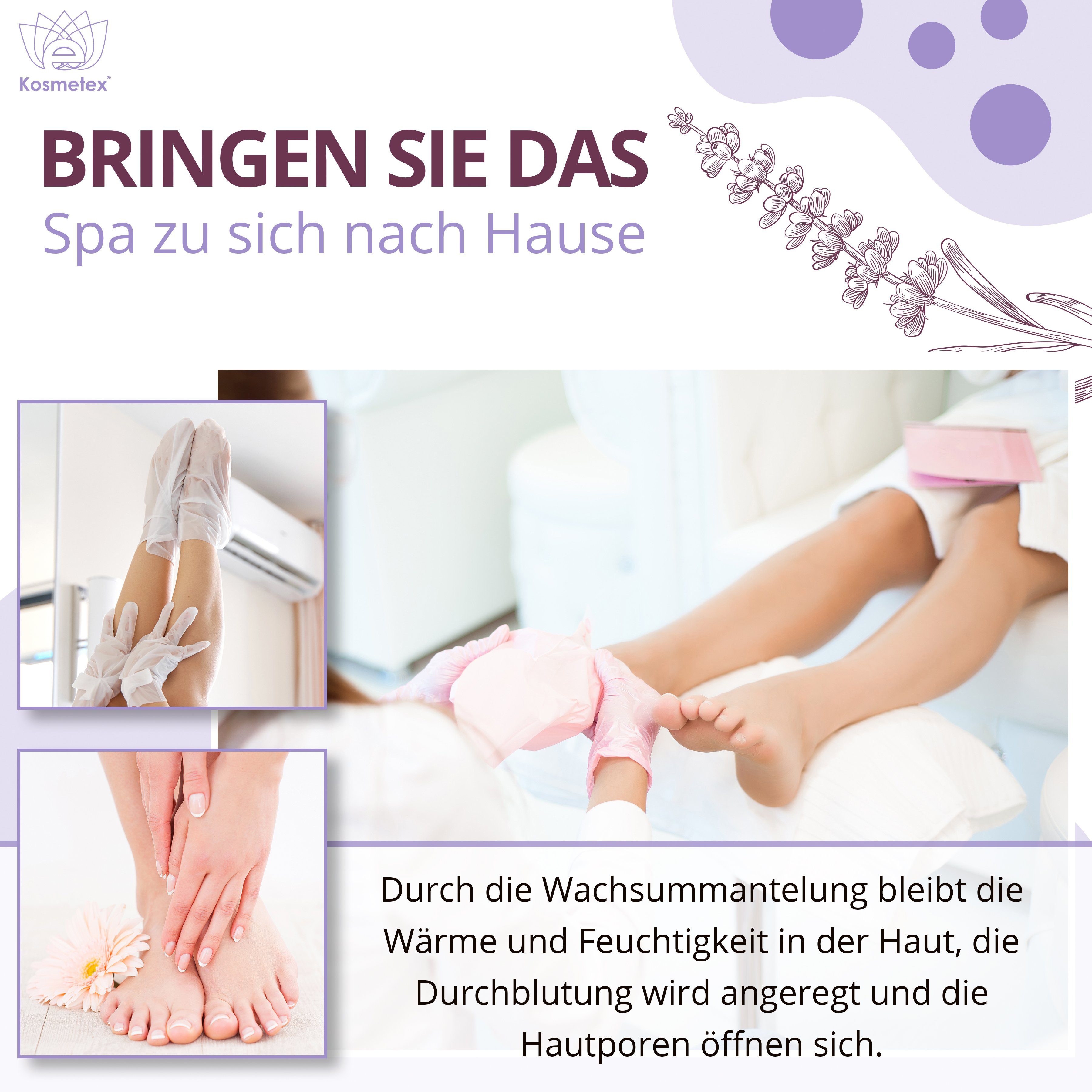 Kosmetex Paraffinwachs Kosmetex Paraffin Lavendel, Paraffinwachs für Paraffinbad