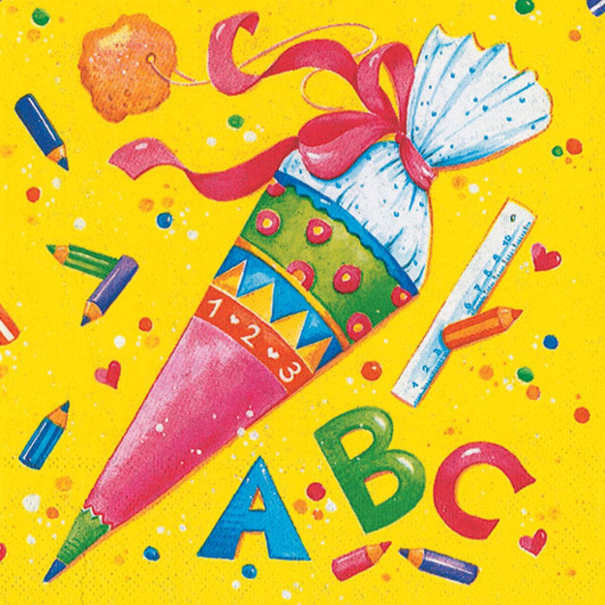 Paper+Design Geschirr-Set Lunchservietten Schulanfang - 33 x 33 cm 20 Stück.