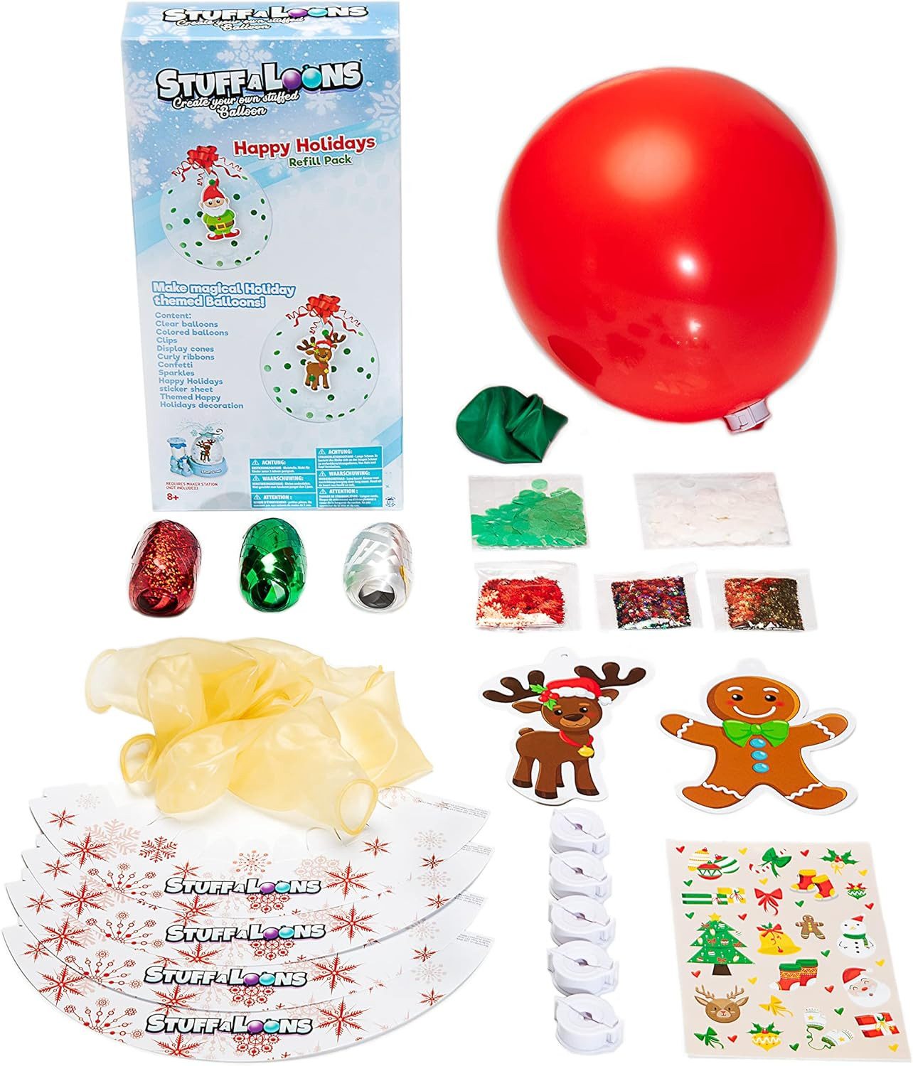 BOTI Dekoobjekt STUFFALOONS - Happy Holiday Refill Pack, Nachfüllset