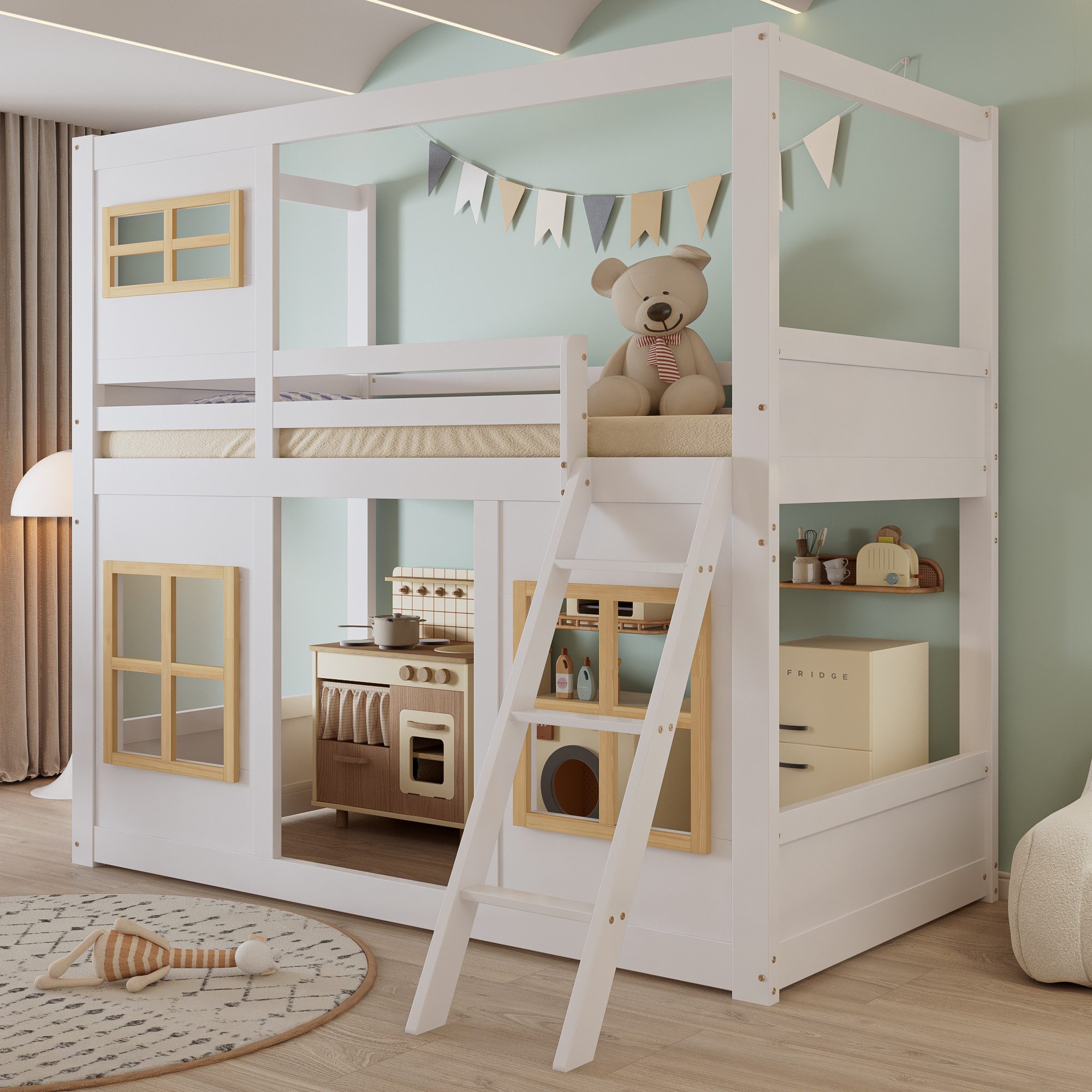Flieks Etagenbett, Hausbett Kinderbett 90x200cm mit günstig online kaufen