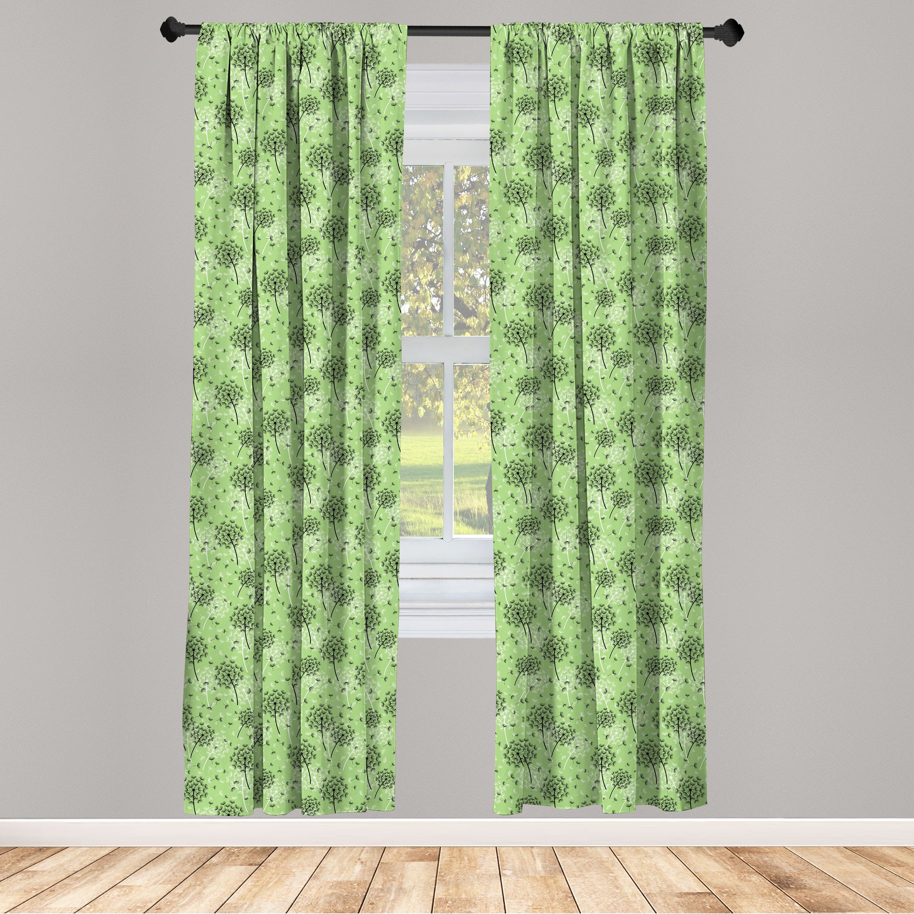 Gardine Vorhang für Wohnzimmer Schlafzimmer Dekor, Abakuhaus, Microfaser, Botanisch Taraxacum Dandelion Kunst