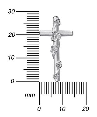 JEVELION Kreuzkette Kreuzanhänger Rosen 925 Silber - Made in Germany (Silberkreuz, für Damen und Herren), Mit Silberkette 925 - Länge wählbar 36 - 70 cm oder ohne Kette.