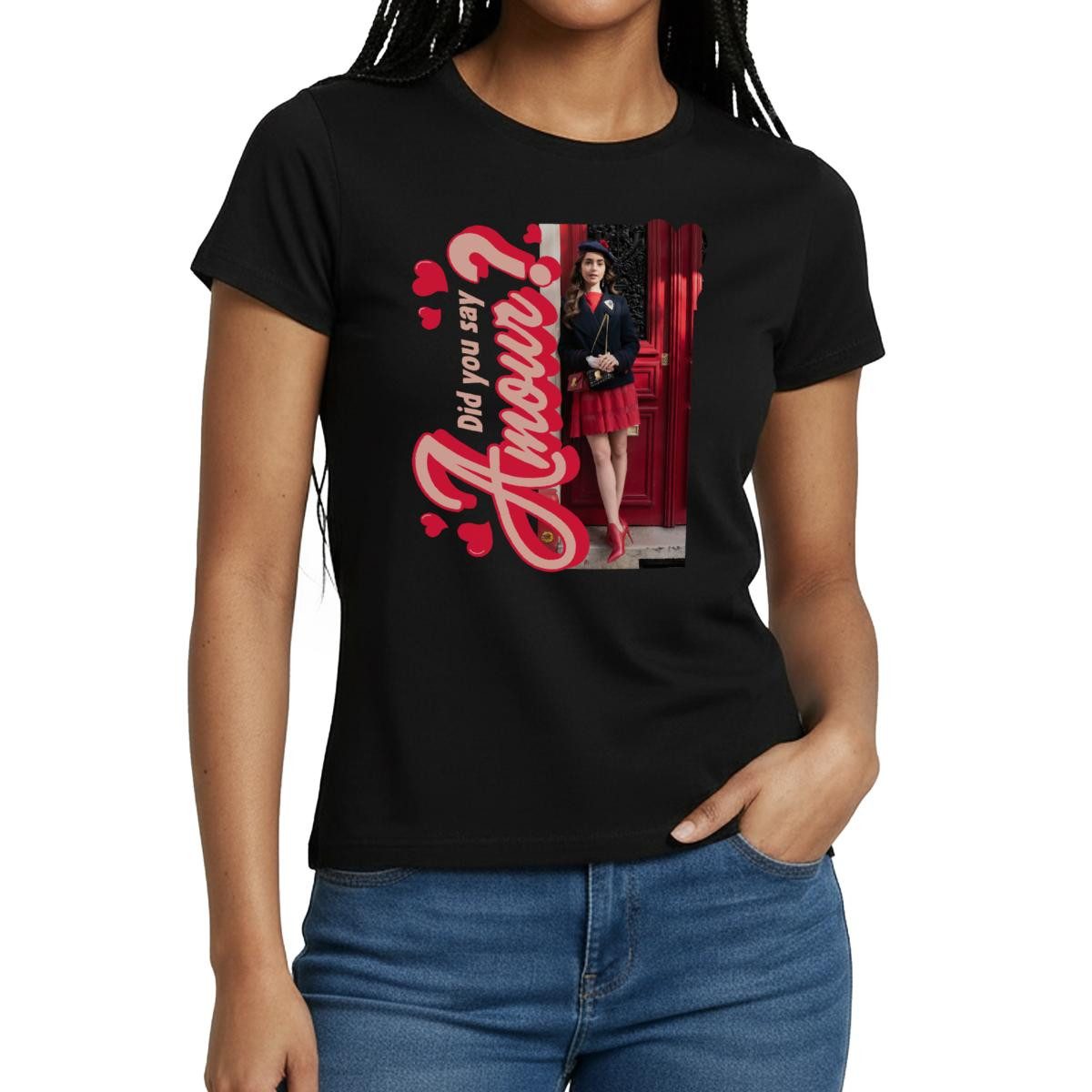 Spreadshirt T-Shirt Emily In Paris Did You Say Amour Frauen T-Shirt (1-tlg)