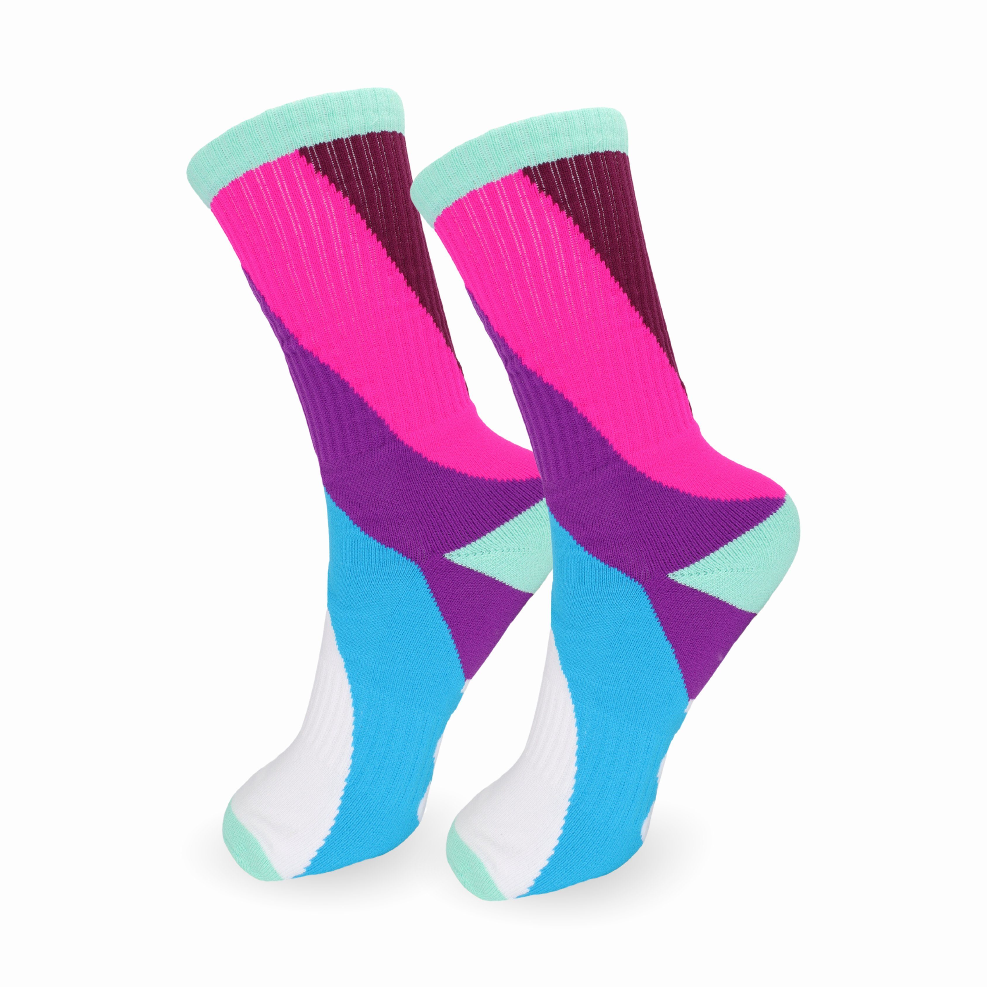 SO.I Freizeitsocken Bunte Socken eingesticktes Herren erhältlich, mit Damen Tennissocken (Größen Lange Paar) Muster für 35-46 & 1 Logo Socken