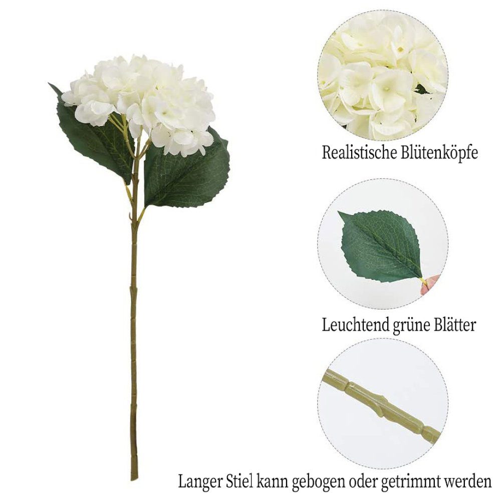 Hortensie-Blume, Höhe realistische Kunstblume 46 cm Blumensträuße, GelldG, Künstliche Kunstblume,
