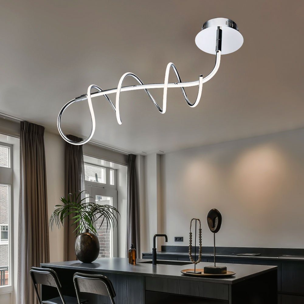 Modern silber LED-Leuchtmittel Warmweiß, Deckenleuchte Designleuchte LED fest Spirale verbaut, LED Deckenleuchte, etc-shop