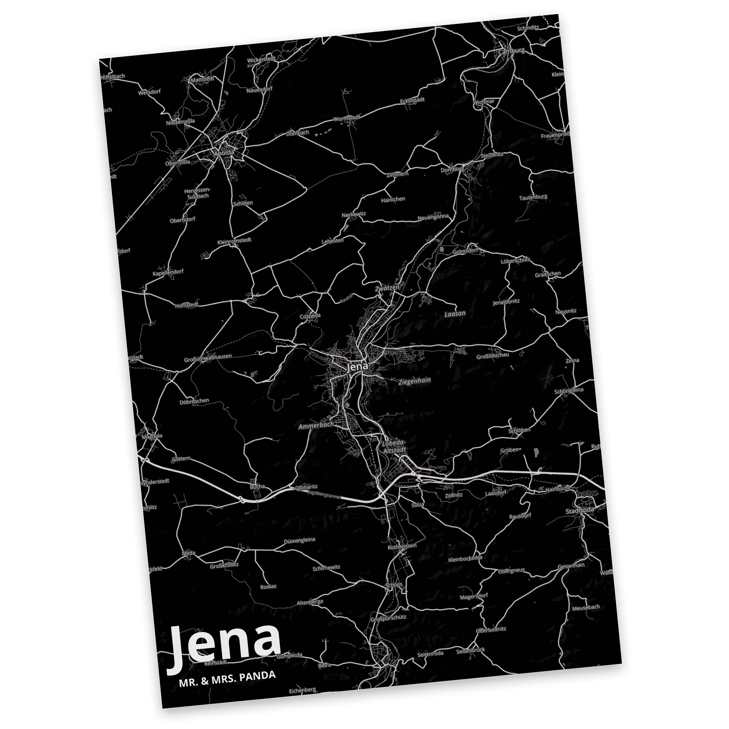 Mr. & Mrs. Panda Postkarte Jena - Geschenk, Ort, Einladung, Dankeskarte, Dorf, Städte, Ansichtsk