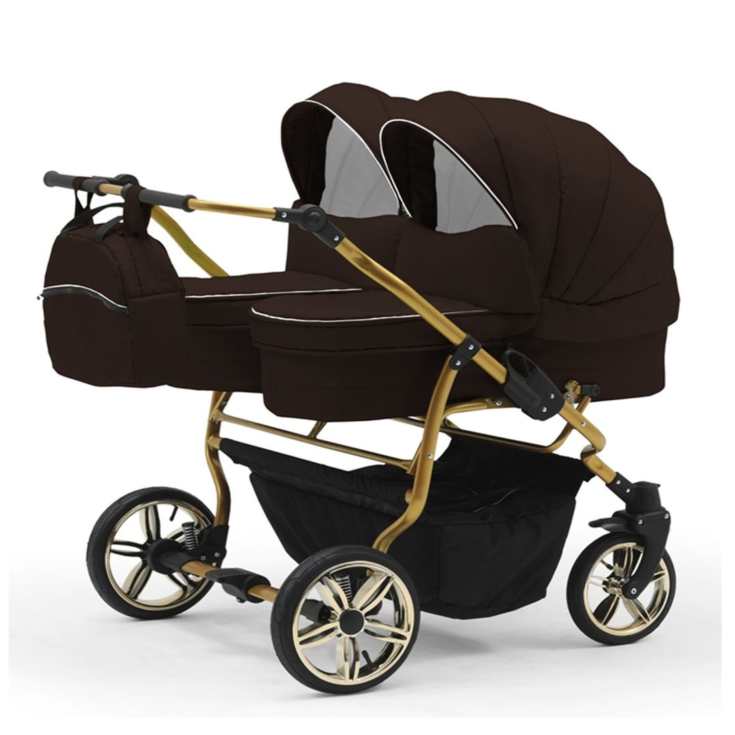 Zwillingswagen Duet Lux Gold 2 in 1 inkl. Sportsitze in 20 Farben