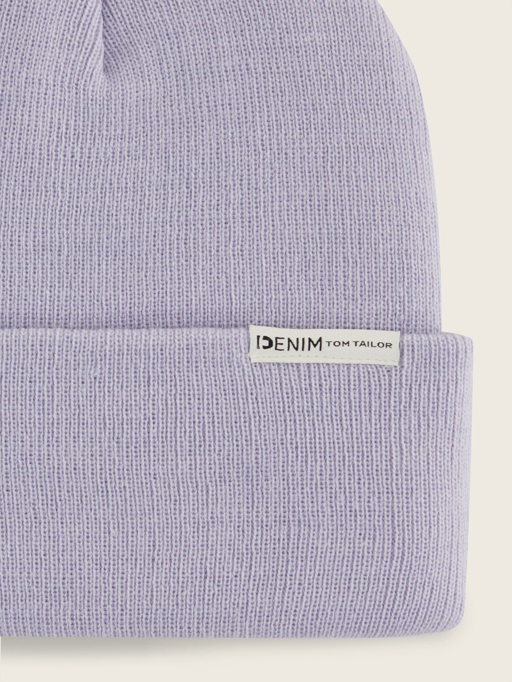 TAILOR Polyester TOM Denim lavender Strickmütze Beanie (1-St) mit recyceltem soft