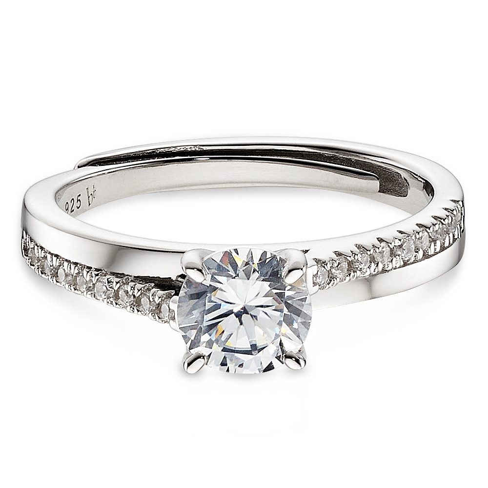 Bruno Banani Solitärring Schmuck Geschenk Verlobungsring rhodiniert, mit Zirkonia (synth)