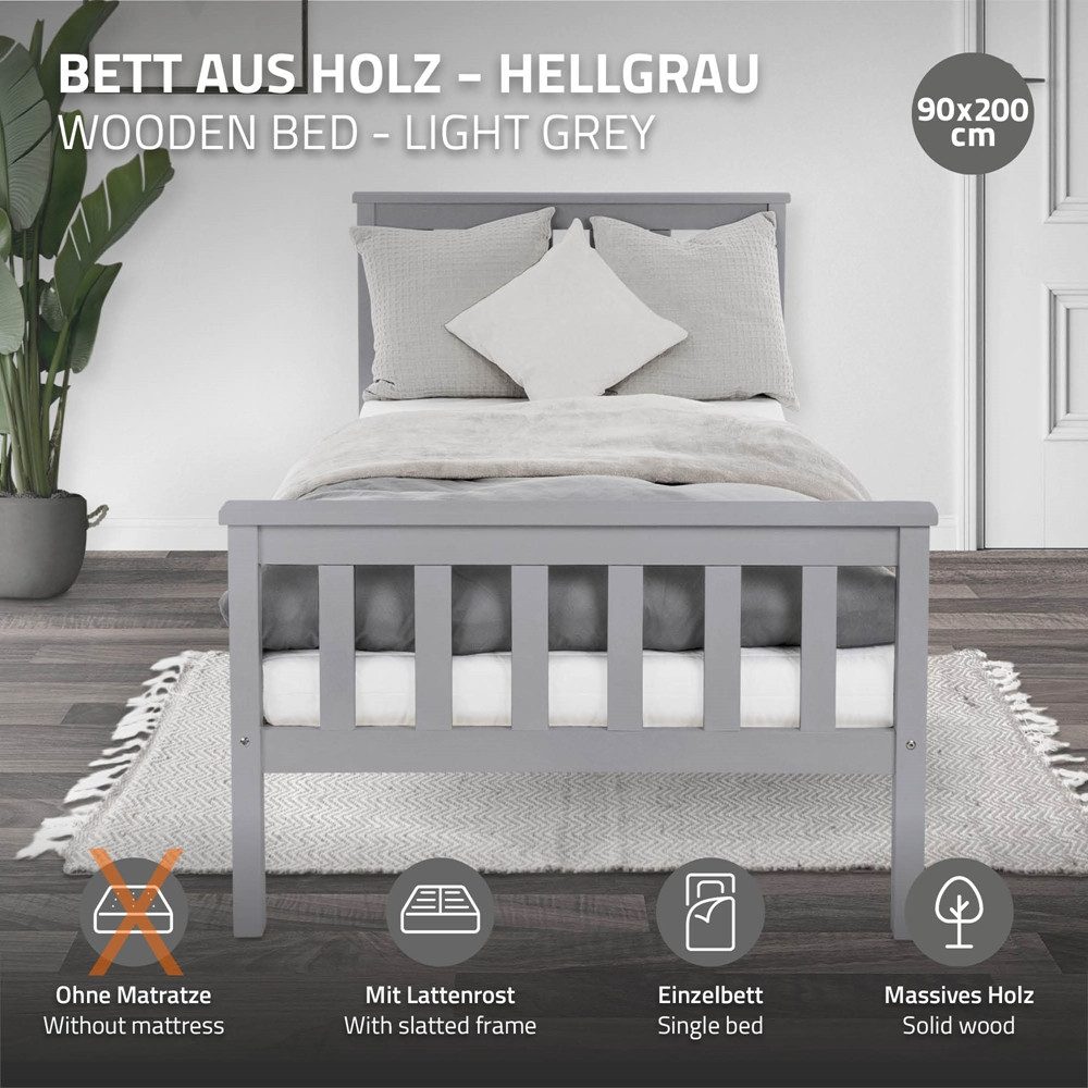 ML-DESIGN Bettgestell Holz Tagesbett, Jugend Einzelbett mit Kopf- & Fußteil günstig online kaufen