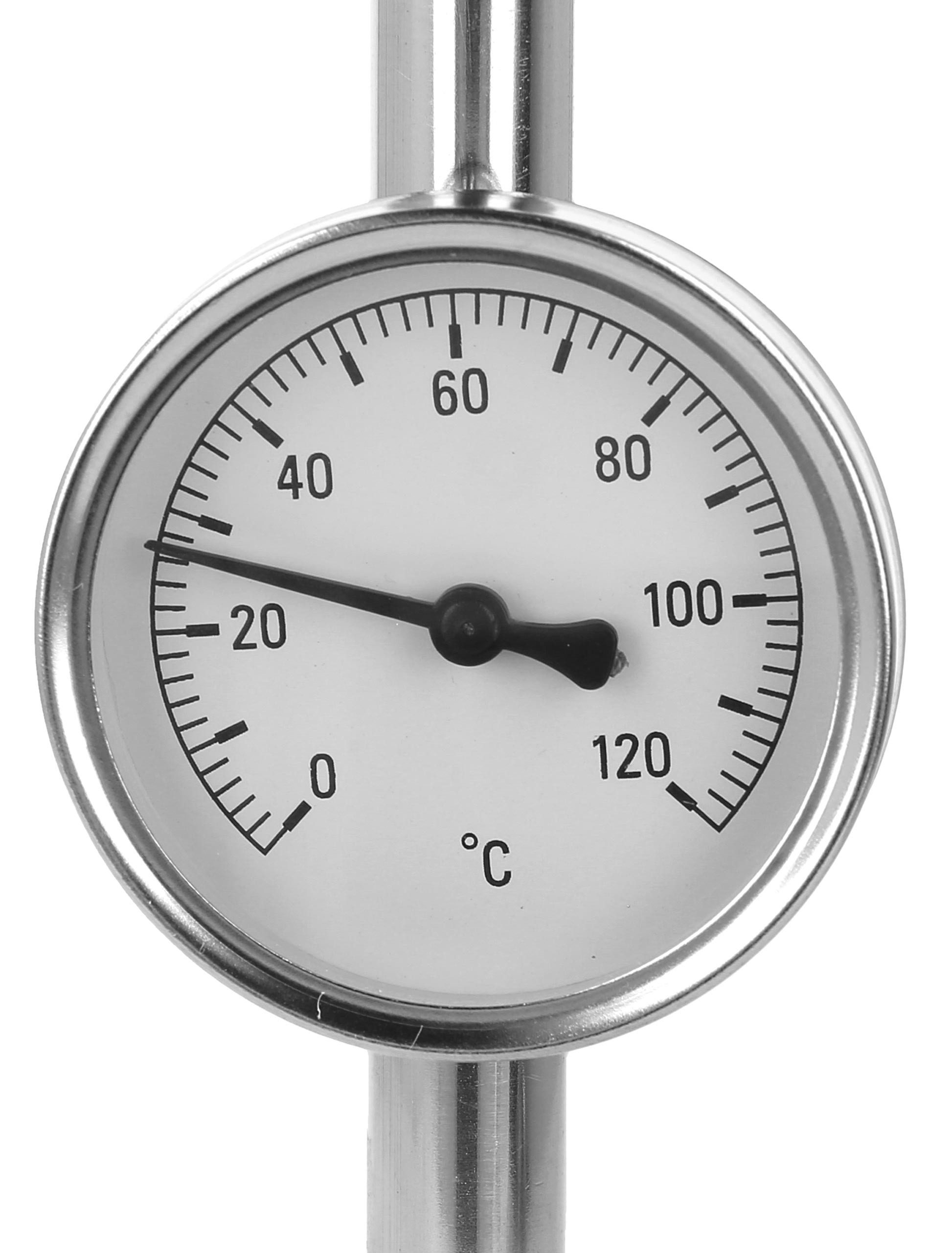 Lantelme Raumthermometer Rohranlegethermometer Halterung Thermometer Heizung Sanitär Wasser, Temperatur 0 bis 120 °C, Für Warmwasser und Kaltwasser