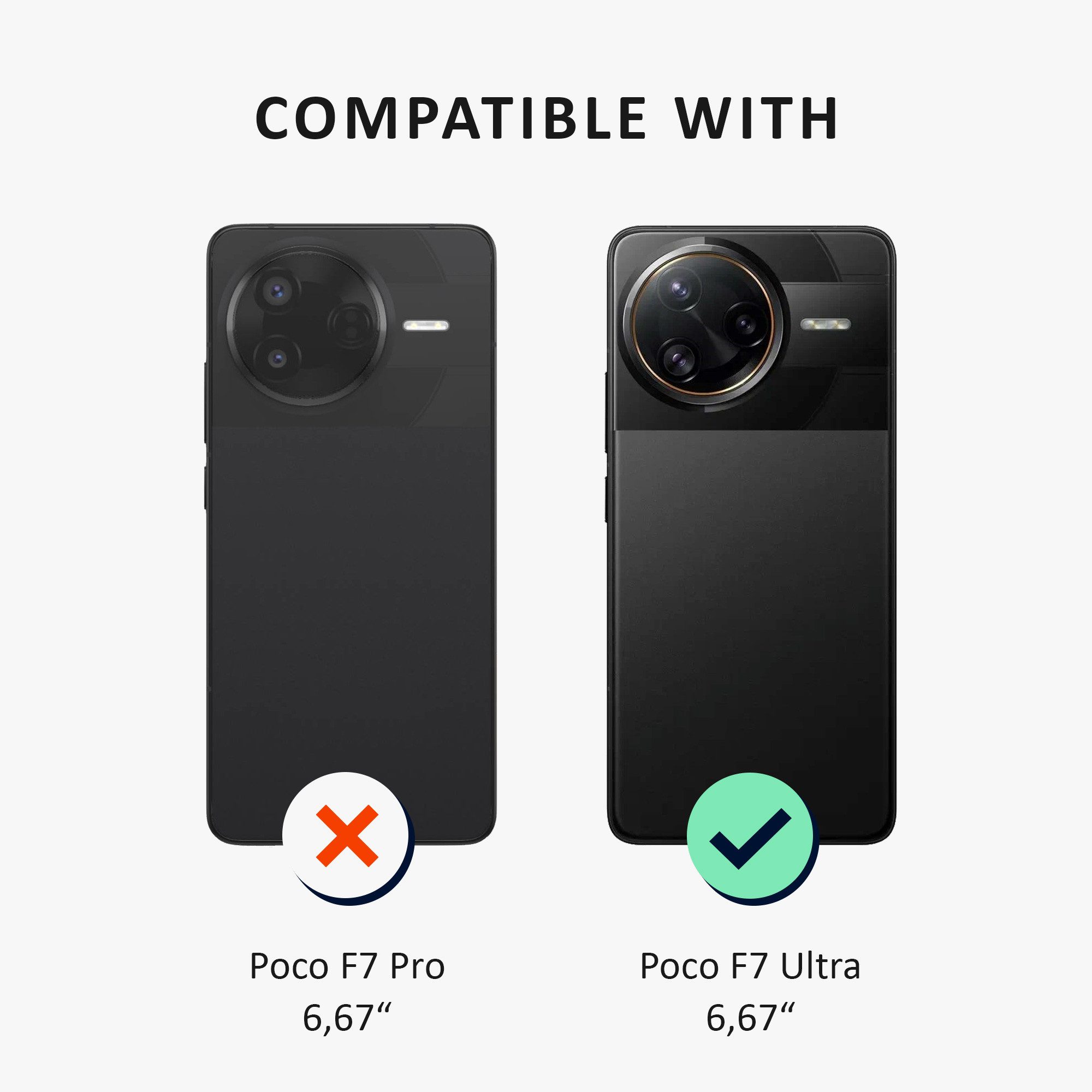 kalibri Smartphone-Hülle Hülle für Xiaomi Poco F7 Ultra Case, Handyhülle mit 2x Glas Schutz Folie - Cover Handyhülle