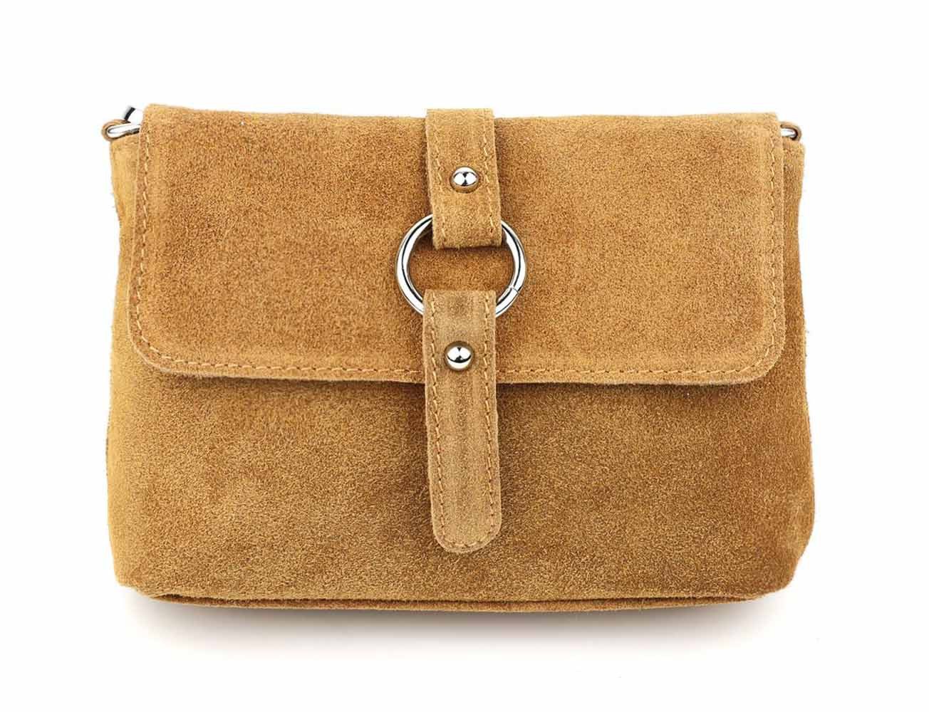 Schultertasche Made in Italy Damen Leder Tasche Umhängetasche Handtasche CrossOver