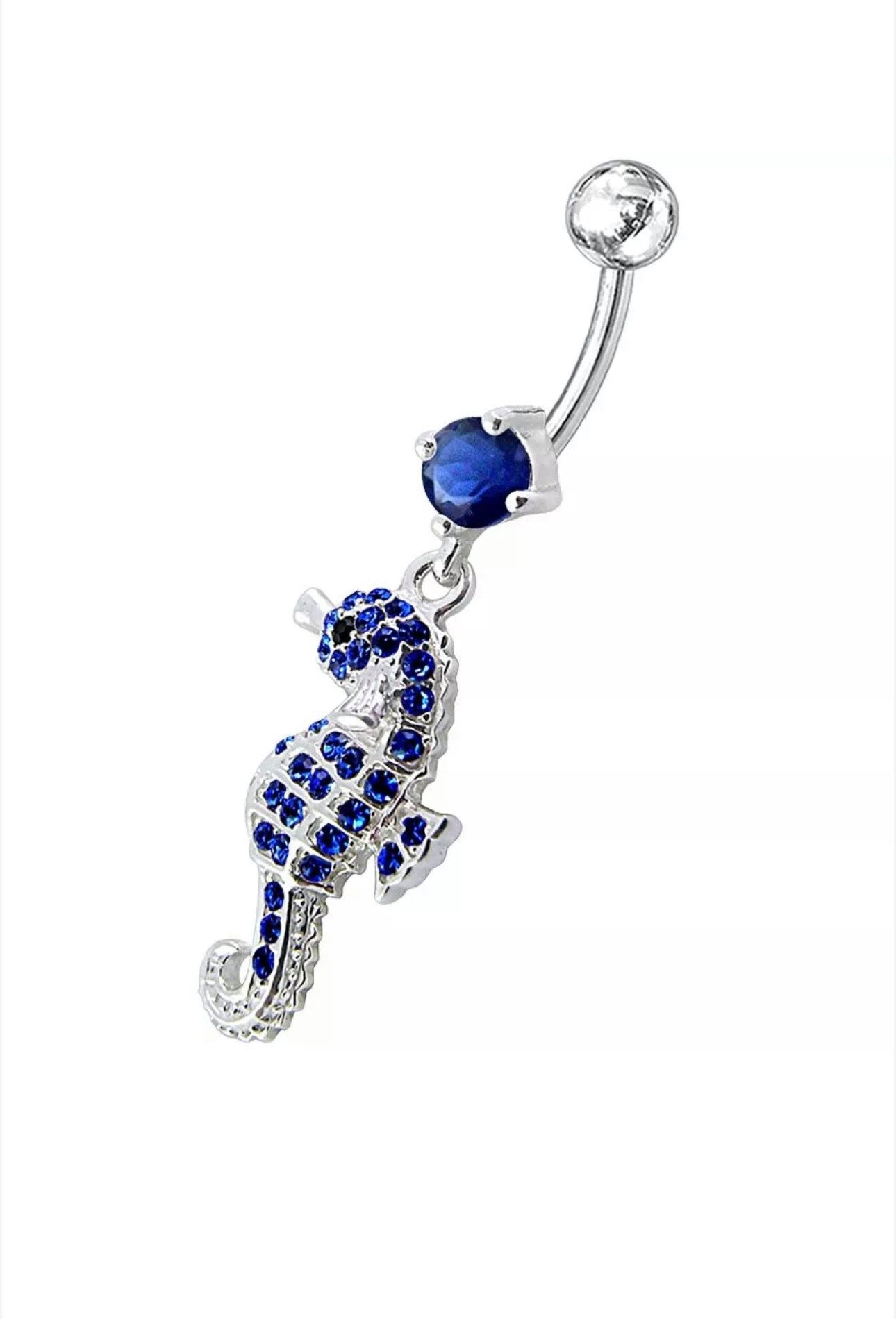 Karisma Schmuck Bauchnabelpiercing Silber 925 Anhänger Nabel Stecker /Seeferdchen/Zirkonia