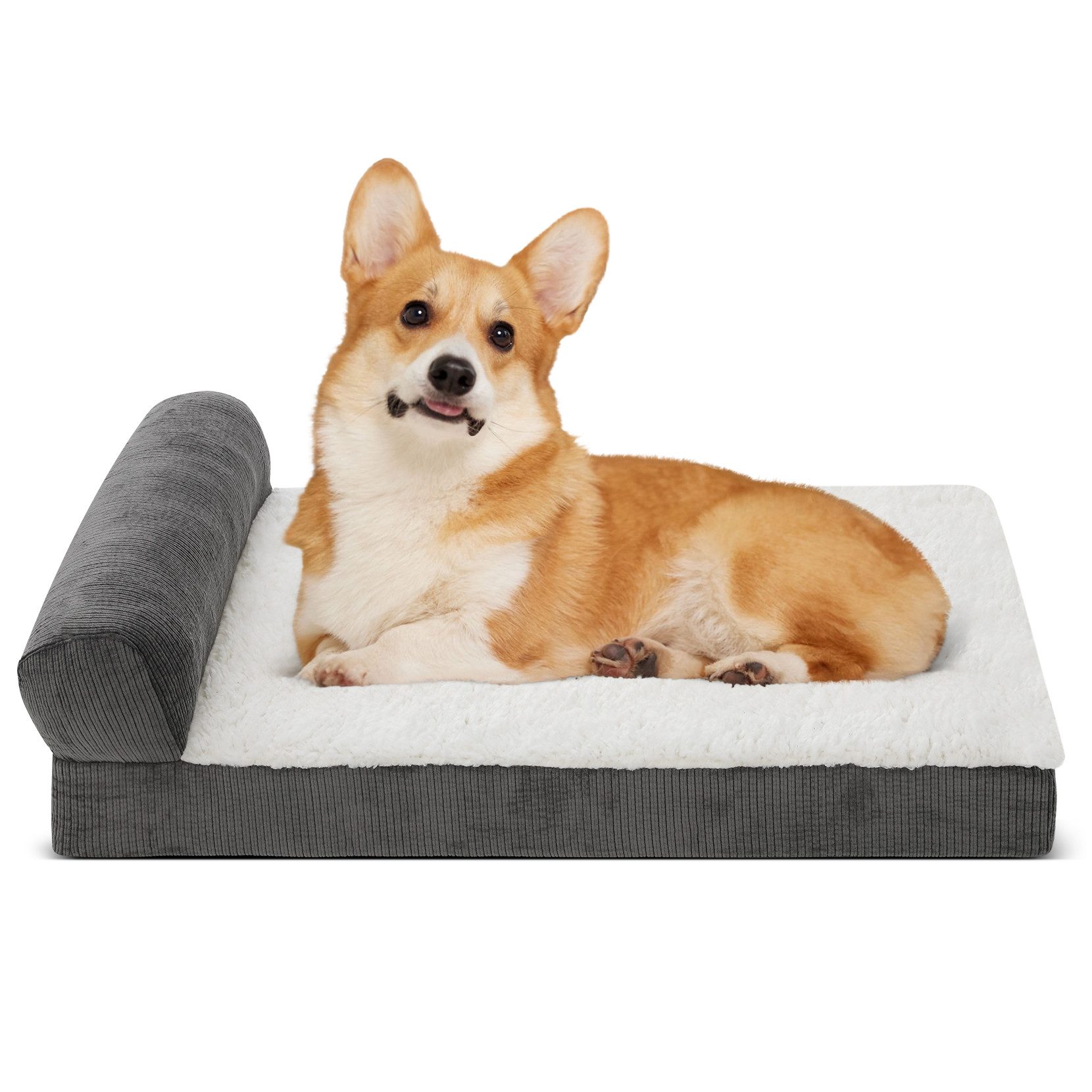 YOLEO Tierbett Hundebett mit abnehmbarem Stoffbezug und waschbar, Grau günstig online kaufen