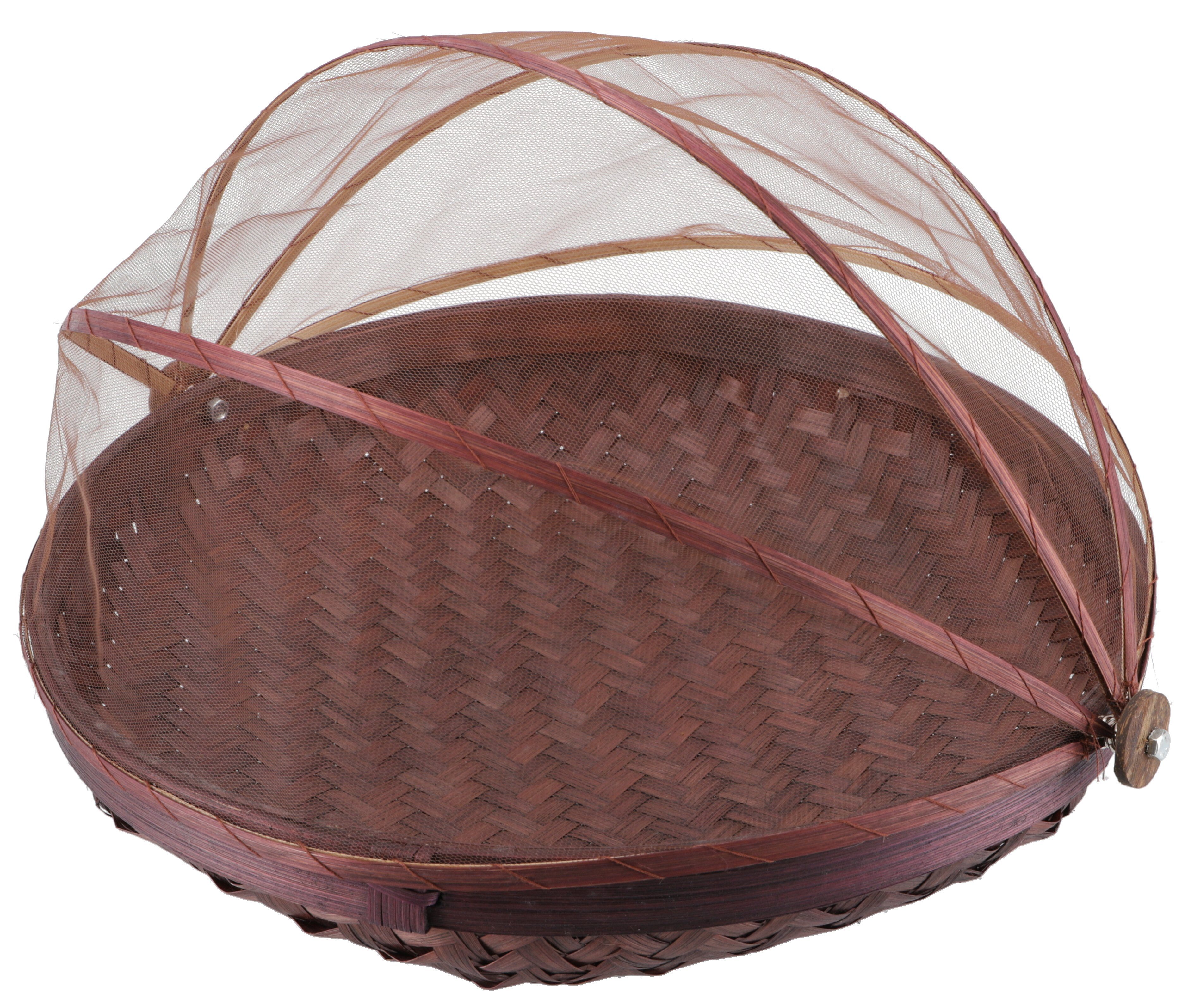 Guru-Shop Dekoobjekt Fliegenschutz Obstkorb in 3 Größen - dunkelbraun günstig online kaufen