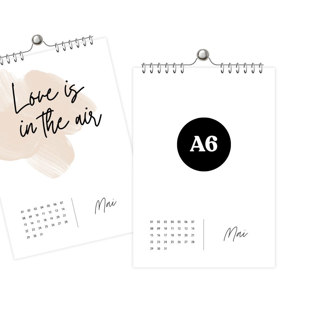 heaven+paper Kalender zum Selbstbasteln Fotokalender SIMPLICITY immerwährend, Wandkalender mit Spiralbindung, Hergestellt in Deutschland