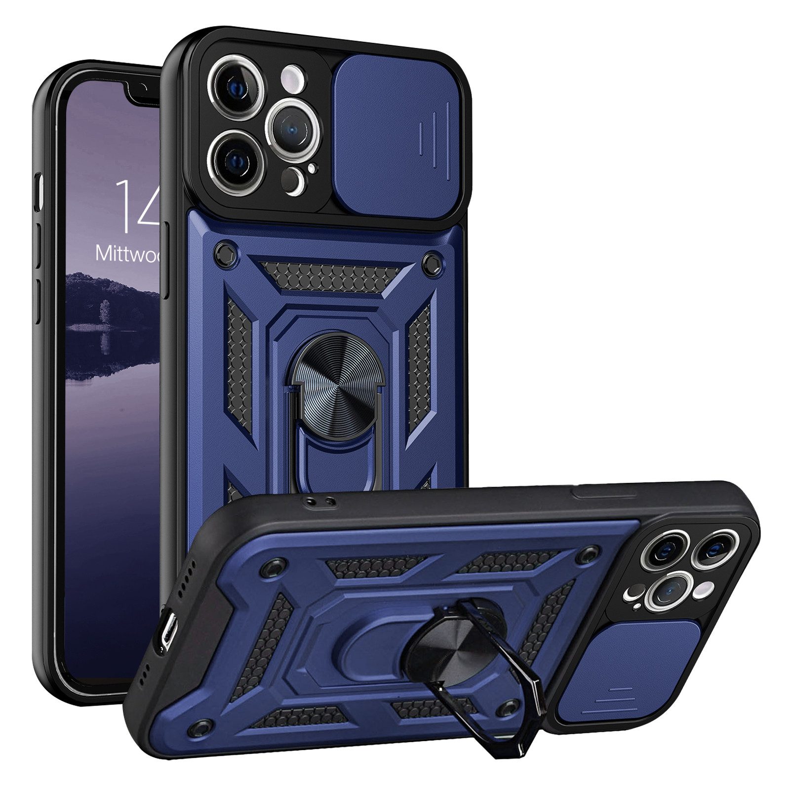 Tec-Expert Handyhülle Outdoor Cover Hülle für Apple iPhone 12 Pro 6.1 Zoll, 6.1", Premium Hülle mit Kameraschutz aus verstärktem Polycarbonat