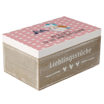 Mr. & Mrs. Panda Dekokiste Einhorn Bergsteiger - Rot Pastell - Geschenk, Schatzkiste, Schatulle, (1 St)