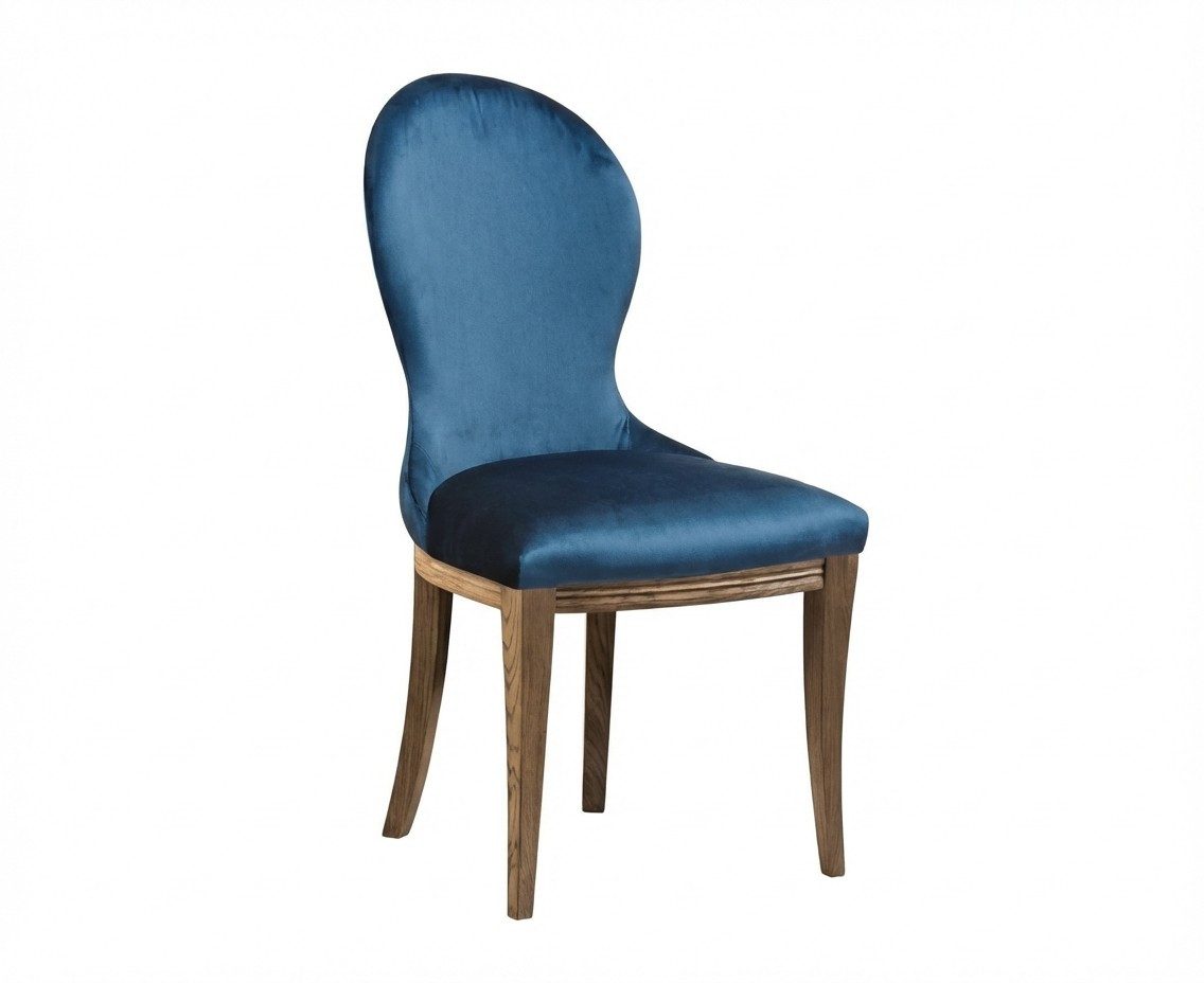 JVmoebel Esszimmerstuhl Blauer Designerstuhl aus Massivholz für Esszimmer & Relaxen, Made in Europe