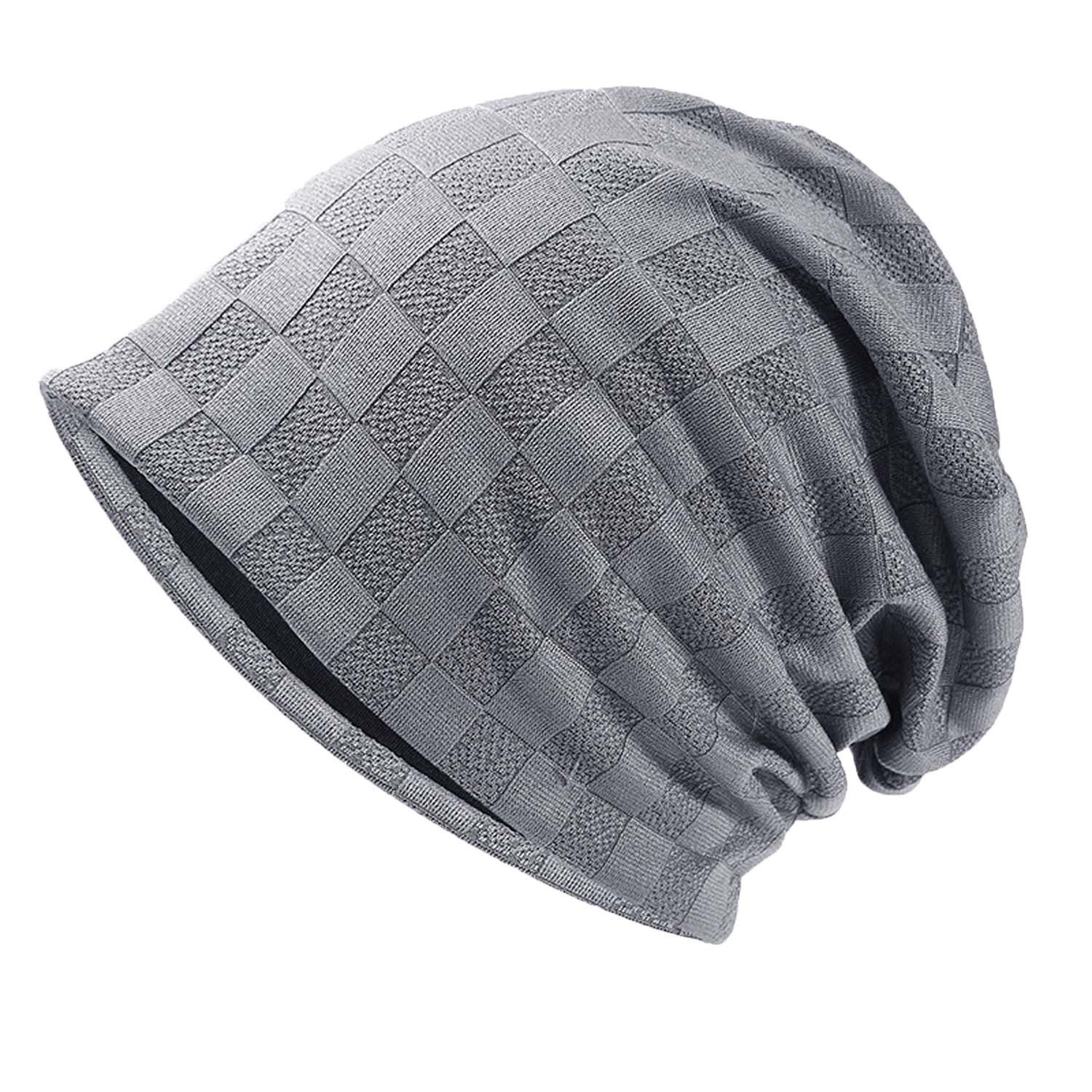 Coonoor Beanie Dünne und Leichte Jacquard Jersey Beanies Chemo Kopfbedeckung Mützen