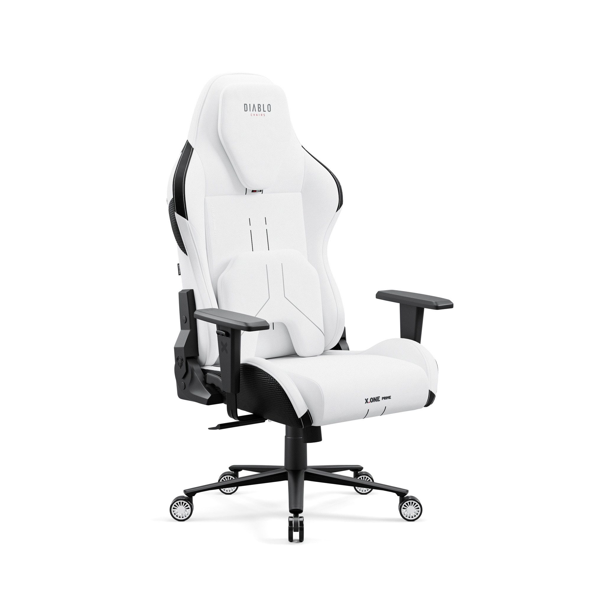 DIABLO CHAIRS Gaming-Stuhl X.One Prime Stoff ergonomisch Metallbasis 140kg CoolComfort (Magnetische Kopfstütze, Höhenverstellbare Armlehnen, Kühlender Sitz), Kopfstütze Lendenkissen CoolComfort Räder Stoff