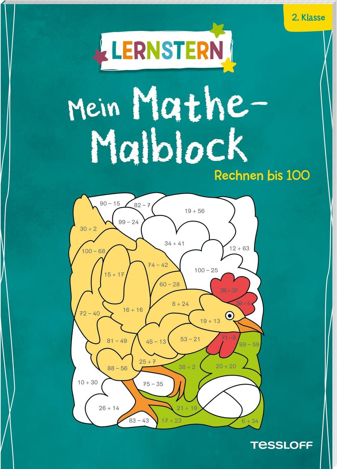 LERNSTERN. Mein Mathe-Malblock. Rechnen bis 100 / Sabine Schwertführer, 2. Klasse
