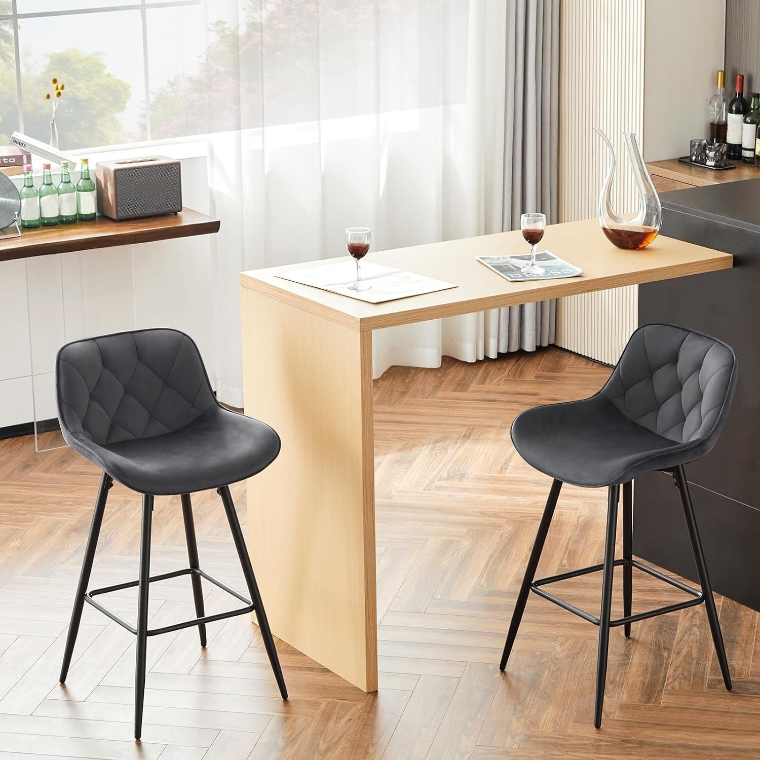 EUGAD Barhocker (4 St), Samt Barstühle, günstig online kaufen
