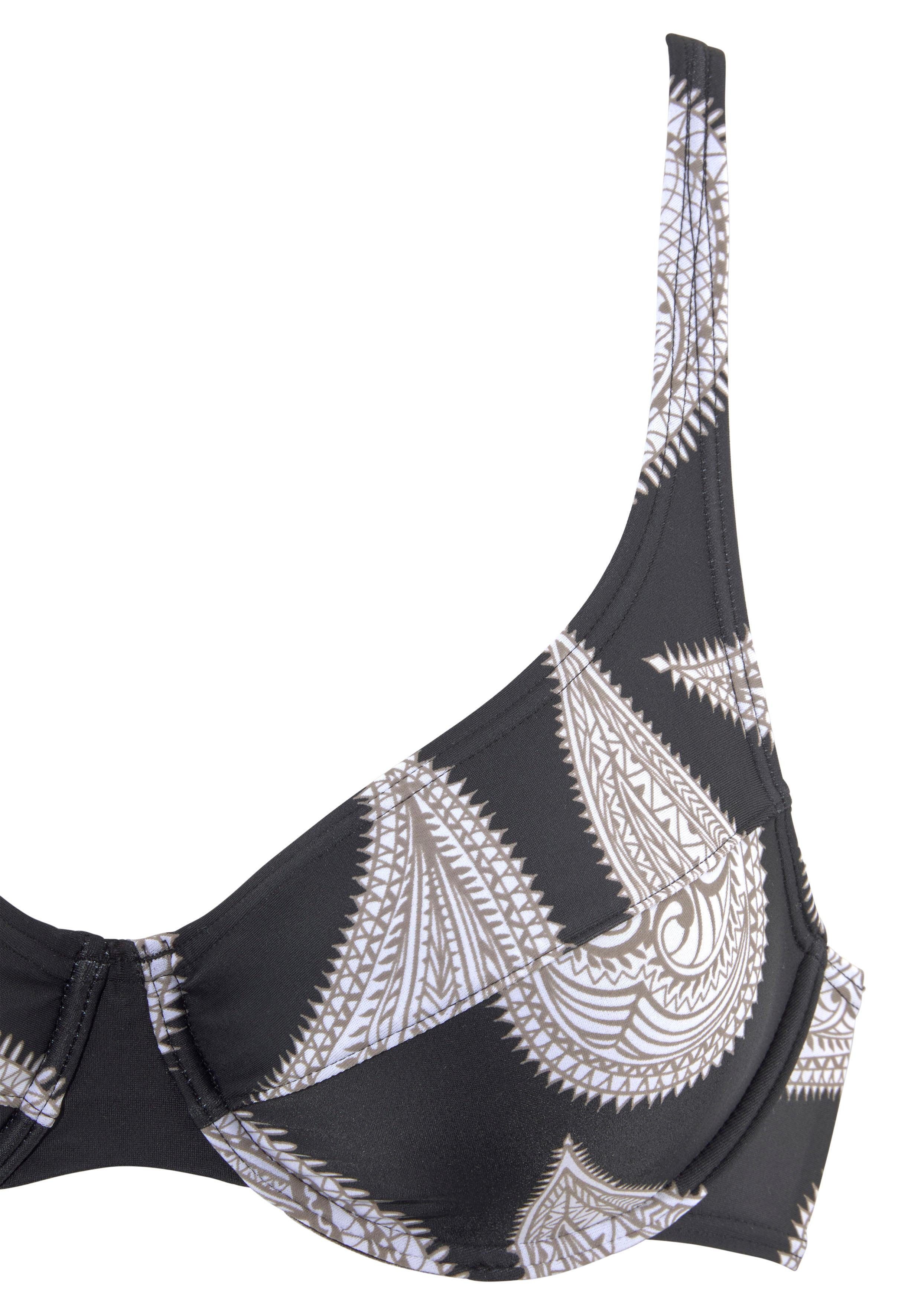 Bügel-Bikini modischen Design im schwarz-bedruckt LASCANA